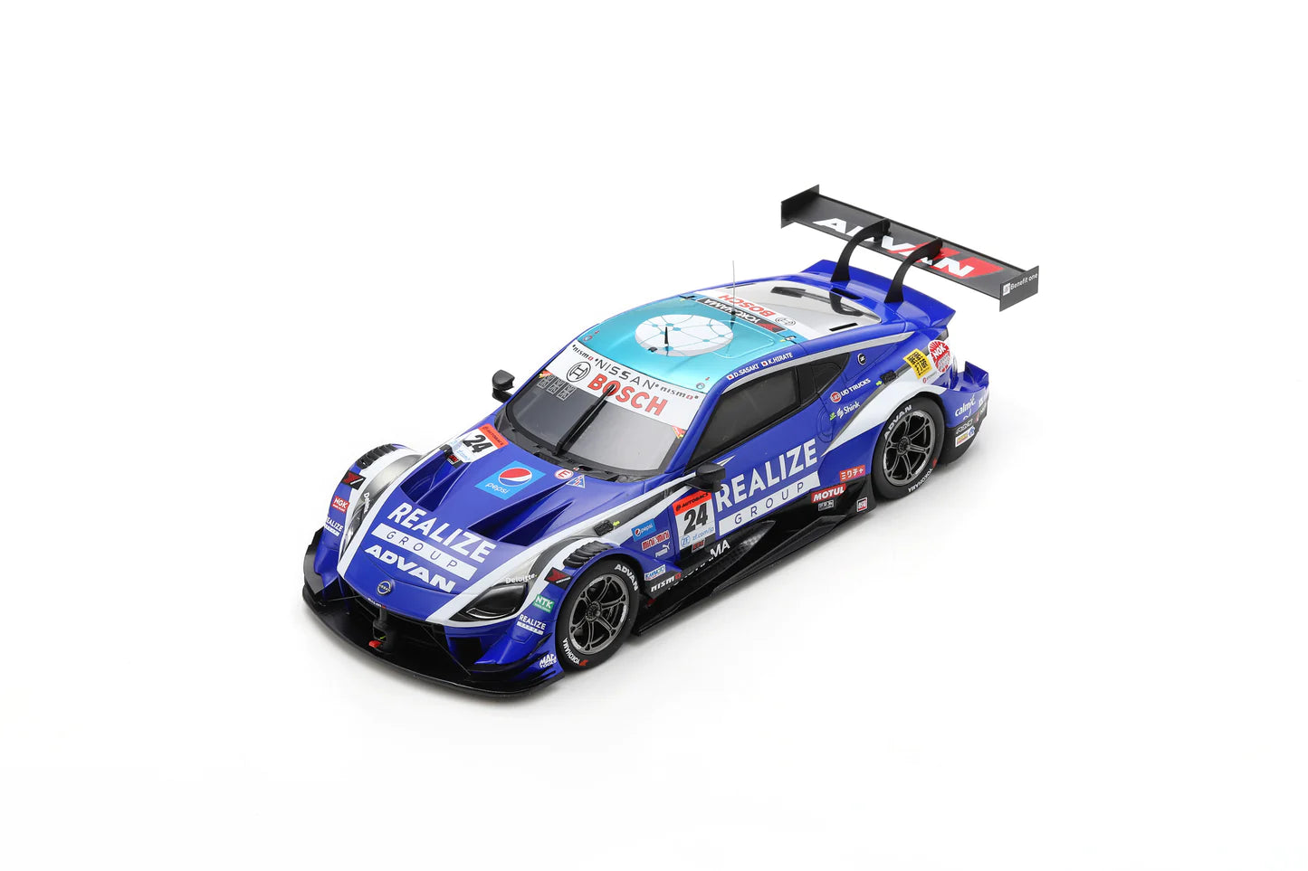 1:18 Spark Models ADVAN Z No.24 KONDO RACING GT500 SUPER GT 2023 Diecast Car - Daiki Sasaki & Kohei Hirate - Collectible Racing Model for Display & Enthusiasts