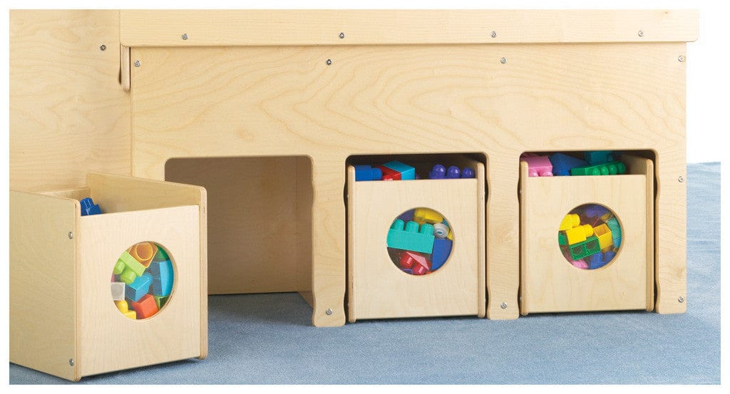 Jonti Craft Tiny Tots Loft with Storage Bins - Durable Kids Playhouse Furniture for Daycare, Preschool & Home Playroom