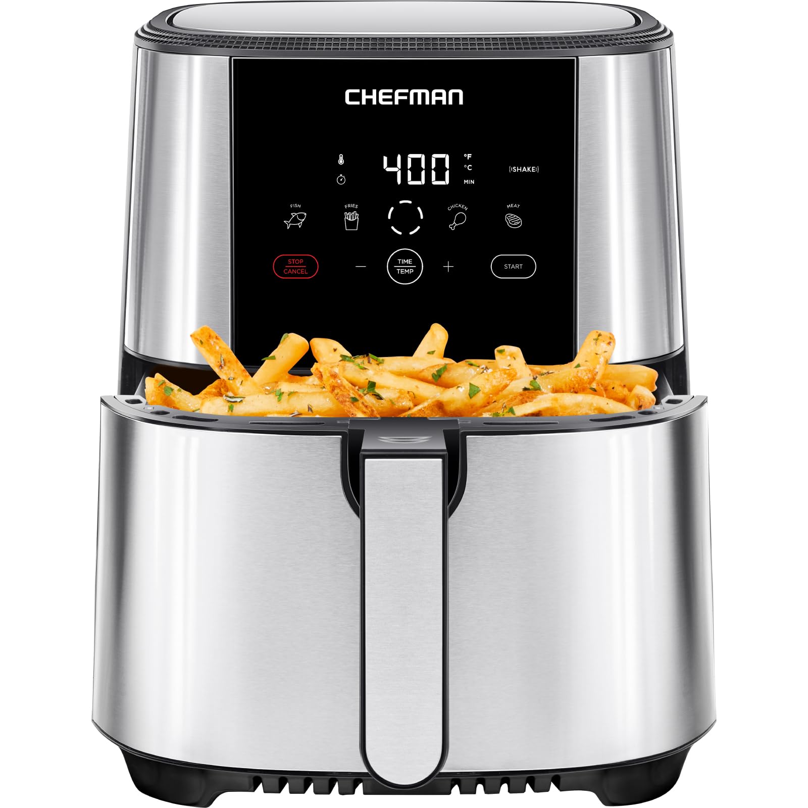 Chefman TurboFry Touch 5Qt Digital Air Fryer with One-Touch Presets - Large Family Size (4.75L) for French Fries, Chicken, Fish & More - Nonstick, Dishwasher Safe & Auto Shutoff - Perfect for Quick Meals, Healthy Cooking & Family Gatherings