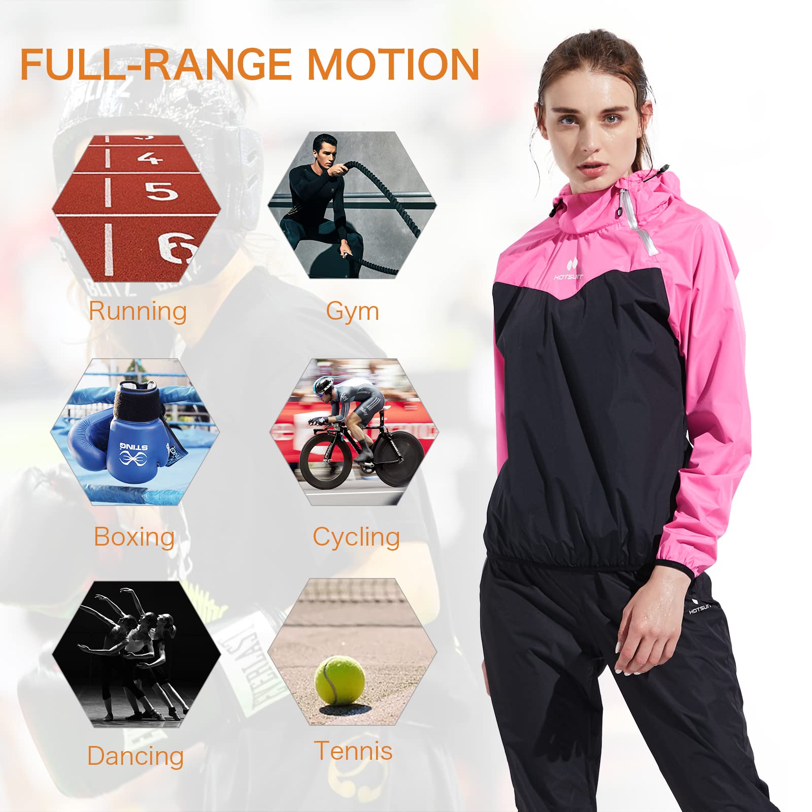 HOTSUIT Women's Sauna Suit for Weight Loss - Sweat Workout Jacket for Boxing, Gym & Fitness Training - Perfect for Cardio, Running & Intense Exercise Sessions
