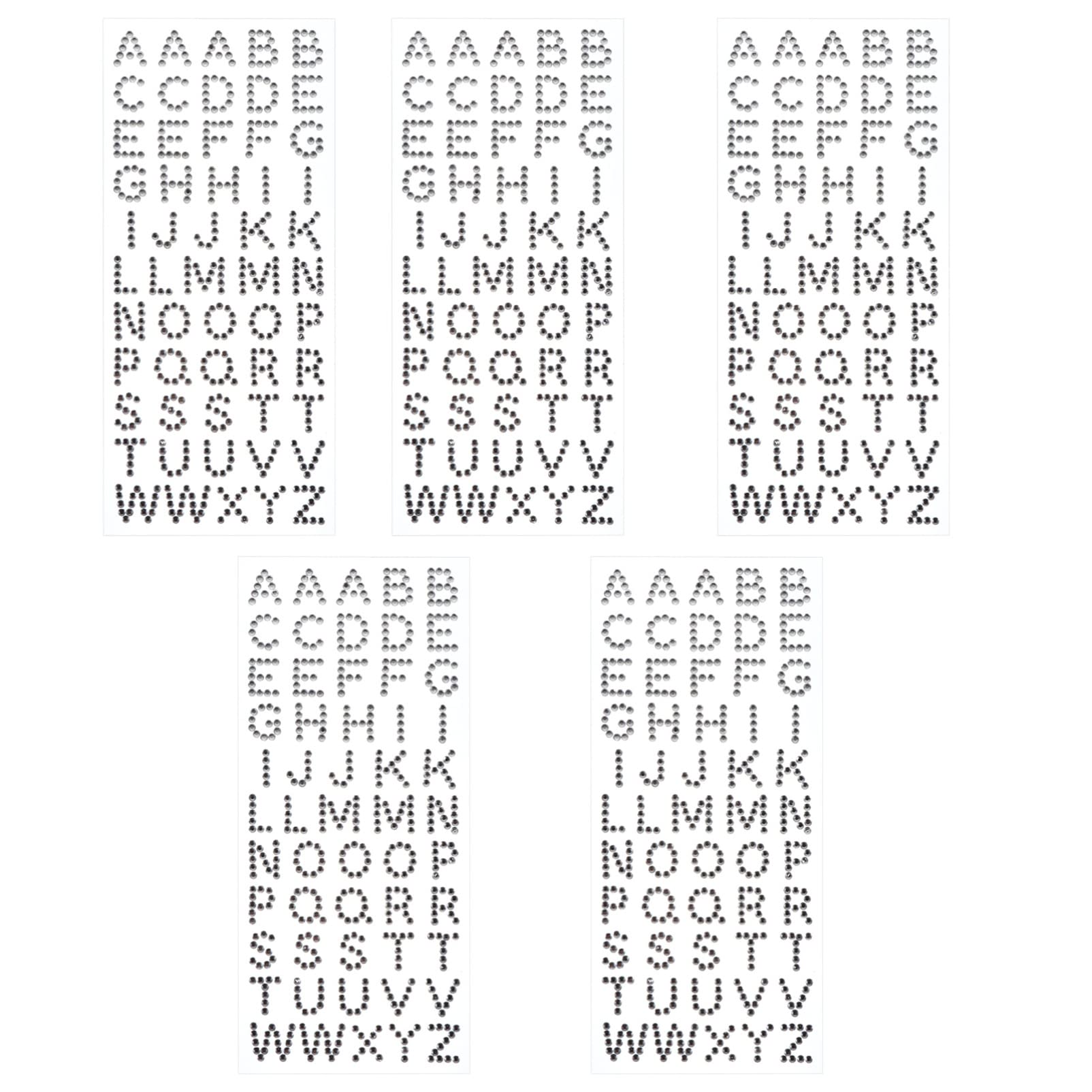 EXCEART Rhinestone Alphabet Letter Stickers - 5 Sheets Acrylic Diamond Self-Adhesive Glitter Stickers A-Z for DIY Crafts, Scrapbooking, Cards & Home Decor (Perfect for Jewelry Making, Gift Wrapping & Party Decorations)