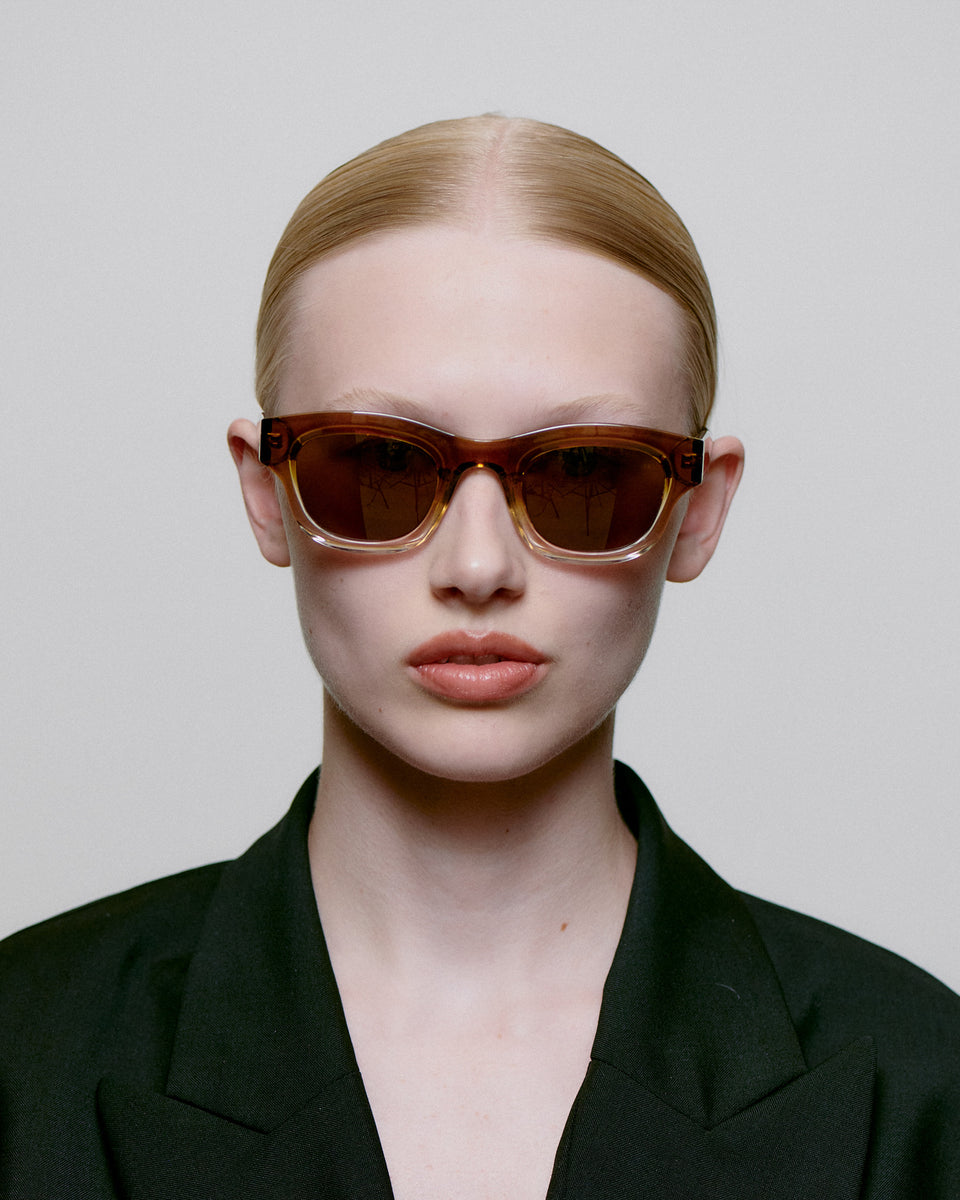 A. Kjaerbede Lane Sunglasses - Smoke & Champagne Gradient Lenses - Stylish UV Protection for Driving, Beach & Outdoor Activities