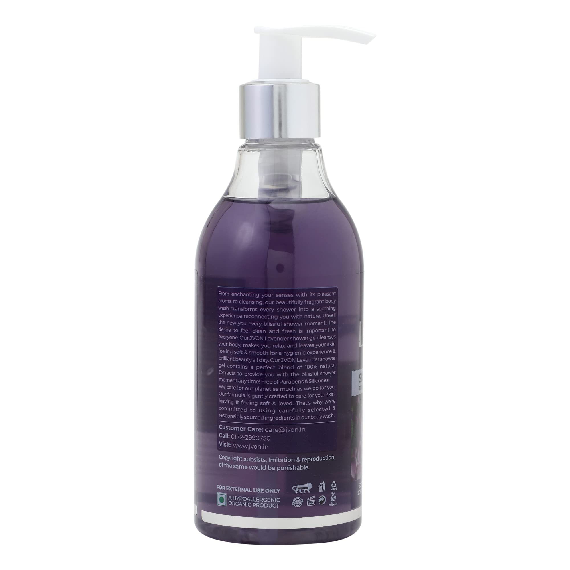 JVON Lavender Body Wash - Moisturizing Shower Gel with Natural Ingredients (100ml) | Hydrating & Relaxing for Dry Skin | Perfect for Daily Use & Aromatherapy