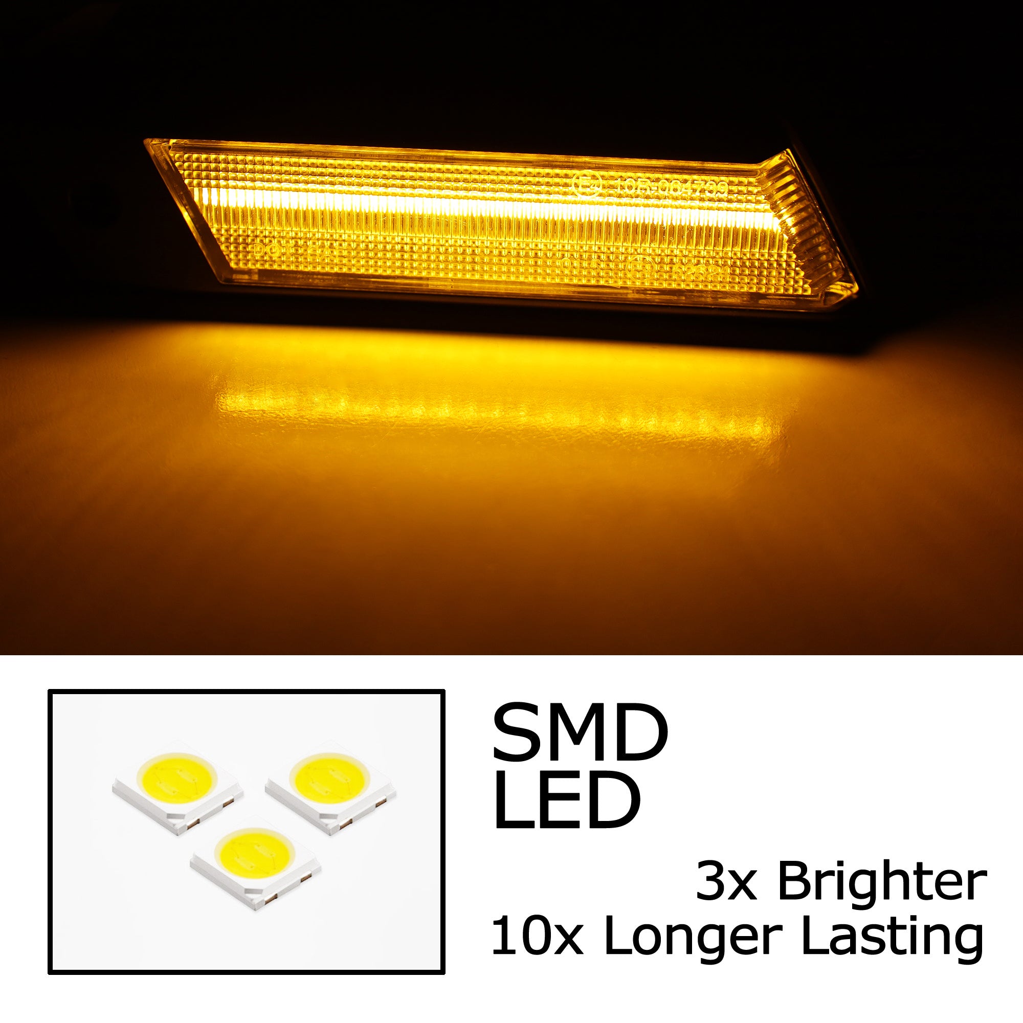 Euro Spec Clear Lens Full LED Fender Side Marker Lights for BMW E30 3 Series & E28 5 Series - Enhance Visibility & Style for Night Driving & Car Shows