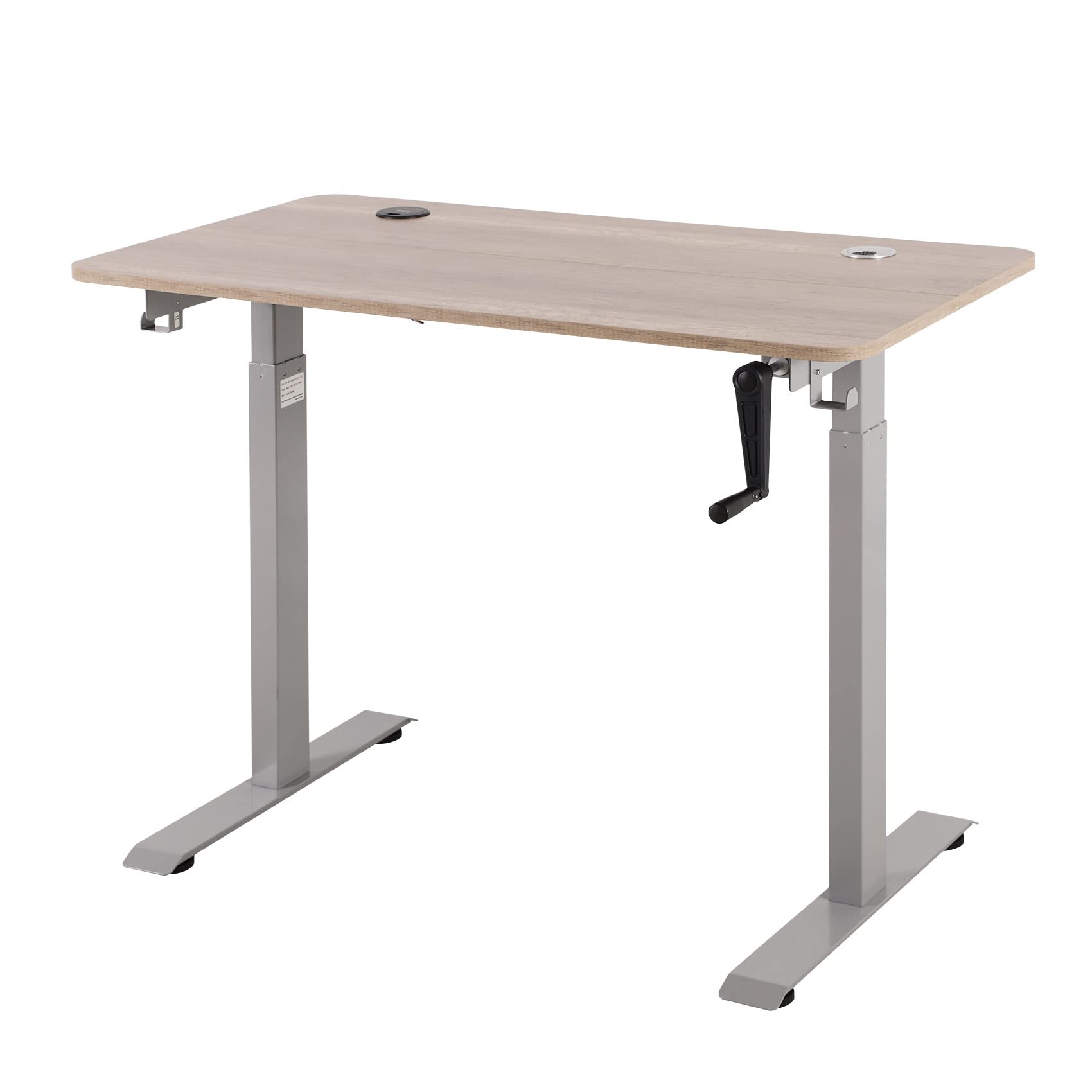 UNICOO Adjustable Height Standing Desk with USB & Wireless Charger - Ergonomic Home Office & Gaming Desk in Antique Oak (NTCSET-01-M2) - Perfect for Remote Work, PC Gaming & Study Spaces
