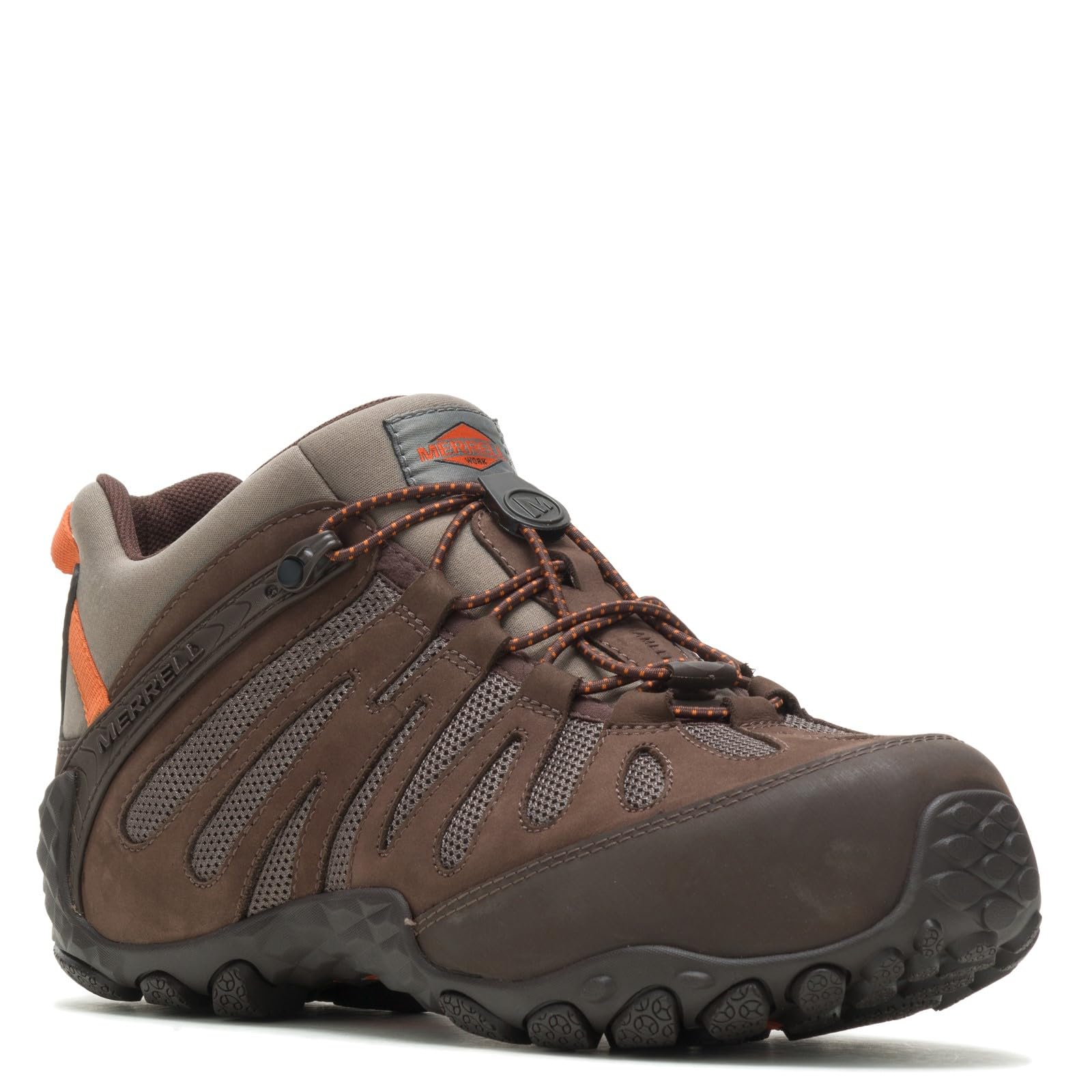 Merrell Men's Chameleon Flux Stretch Carbon Fiber Work Shoes - Lightweight Safety Toe Industrial Boots for Construction, Warehouse & Outdoor Work