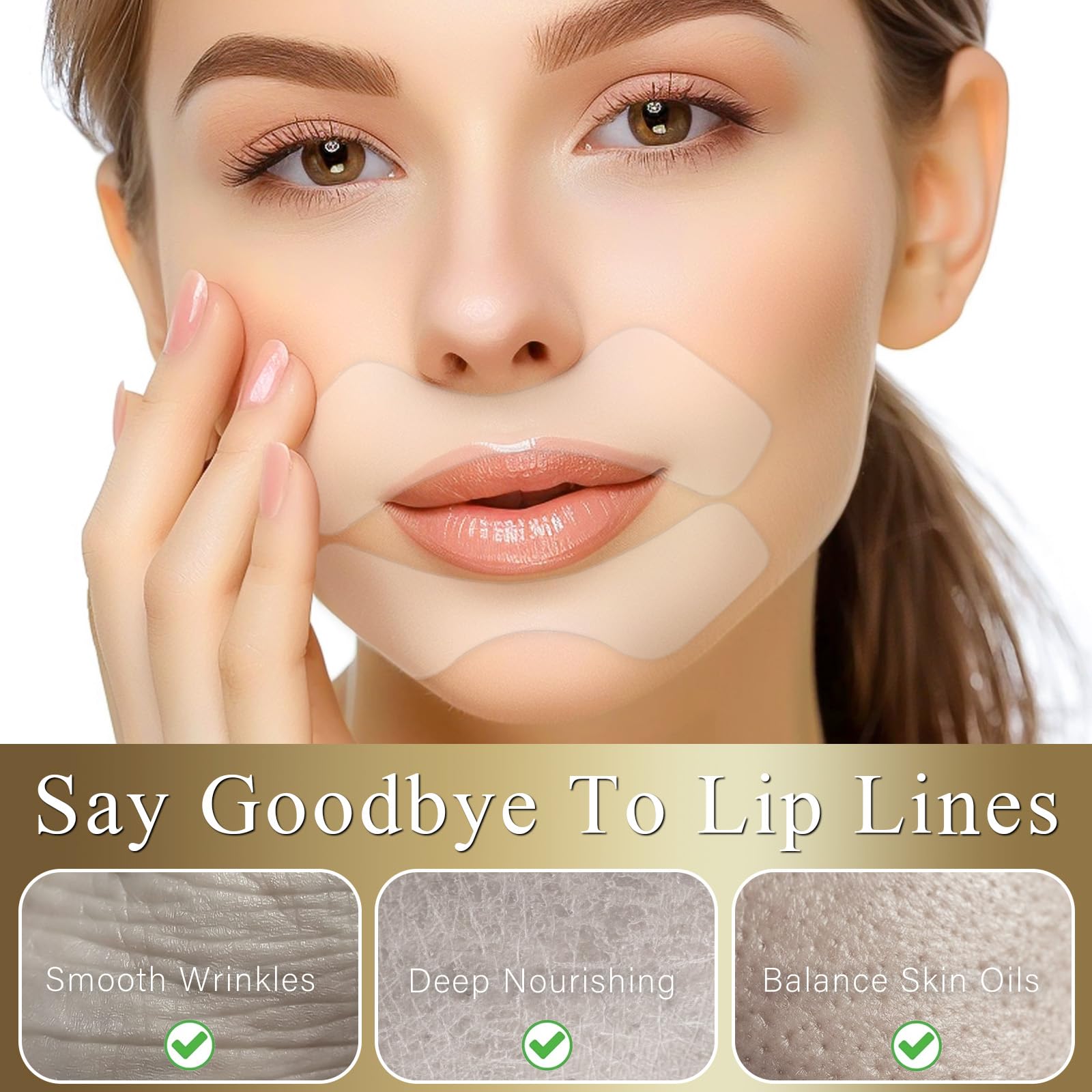 Best Upper Lip Wrinkle Treatment - Anti Wrinkle Patches for Overnight Use | Smooth Smile Lines & Reduce Lip Wrinkles | Perfect for Nighttime Skincare Routine & Anti-Aging Care