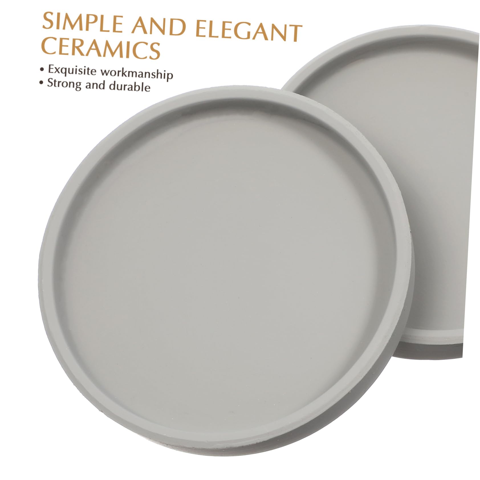 Cabilock 2-Pack Ceramic Plant Pot Trays - Round Indoor Flowerpot Saucers for Houseplants, Succulents, and Herbs | Perfect for Home Decor, Kitchen Countertops, and Balcony Gardening