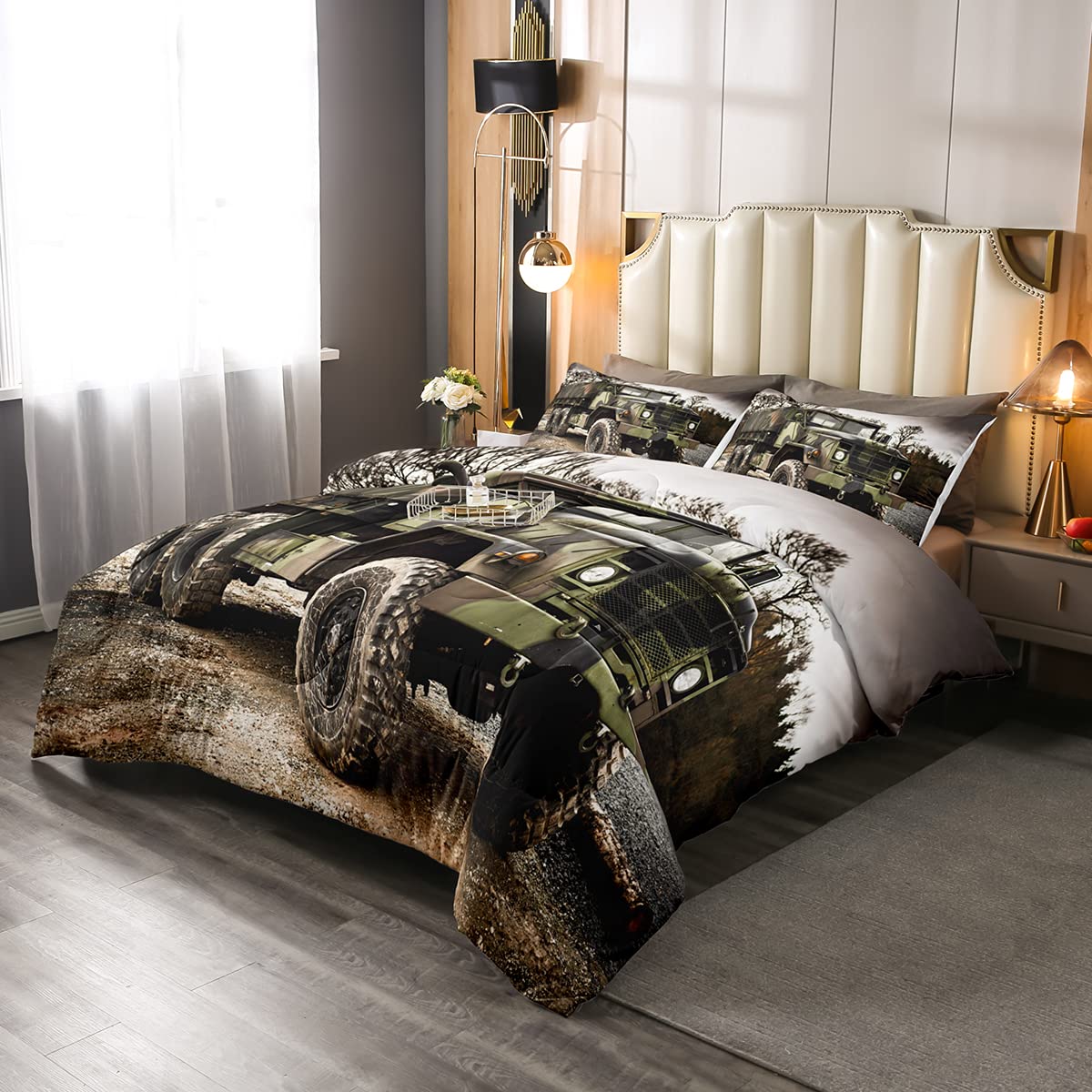 Military Camo Comforter Set - Full Size Green Camouflage Bedding with 1 Comforter & 2 Pillowcases - Perfect for Hunting, Camping & Outdoor Adventures