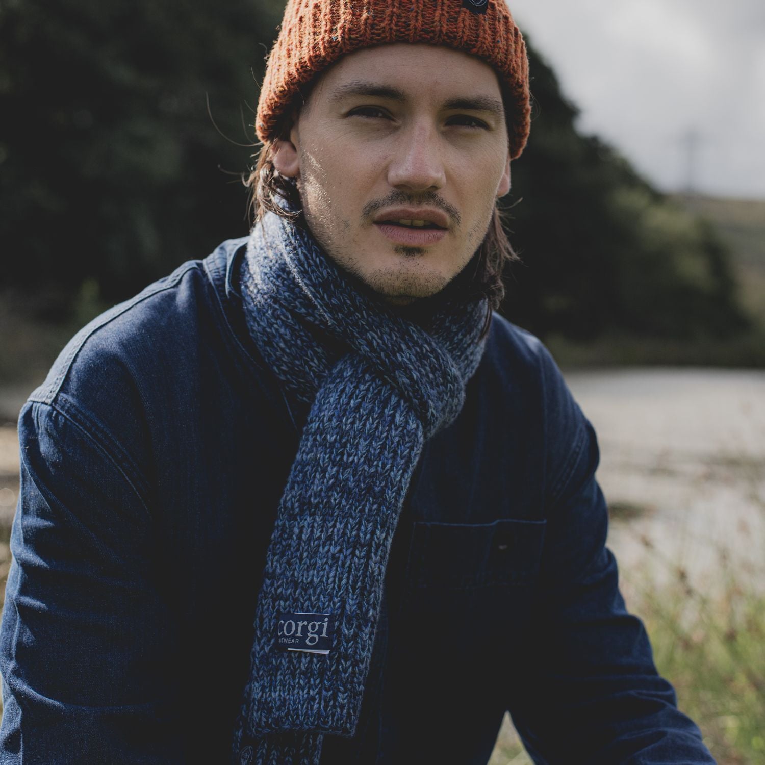 Premium Men's Marl Ribbed Cashmere Scarf - Soft & Warm Winter Accessory for Cold Weather, Outdoor Activities & Stylish Outfits