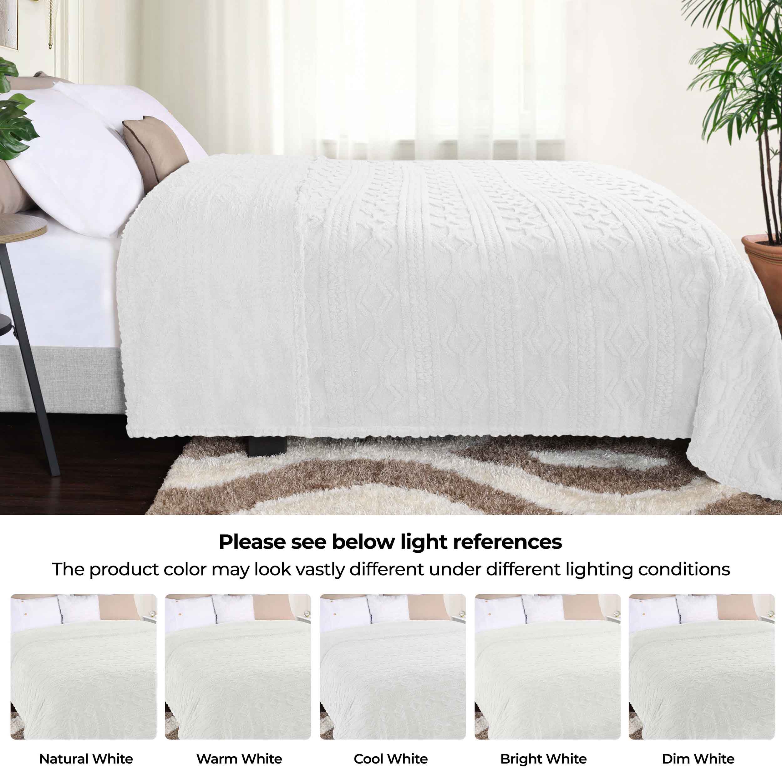 Arctic Boho Jacquard Plush Fleece Blanket - Ultra Soft & Warm Winter Throw for Couch, Bed, Sofa - Perfect for Home Decor, Cozy Nights & Gift Giving