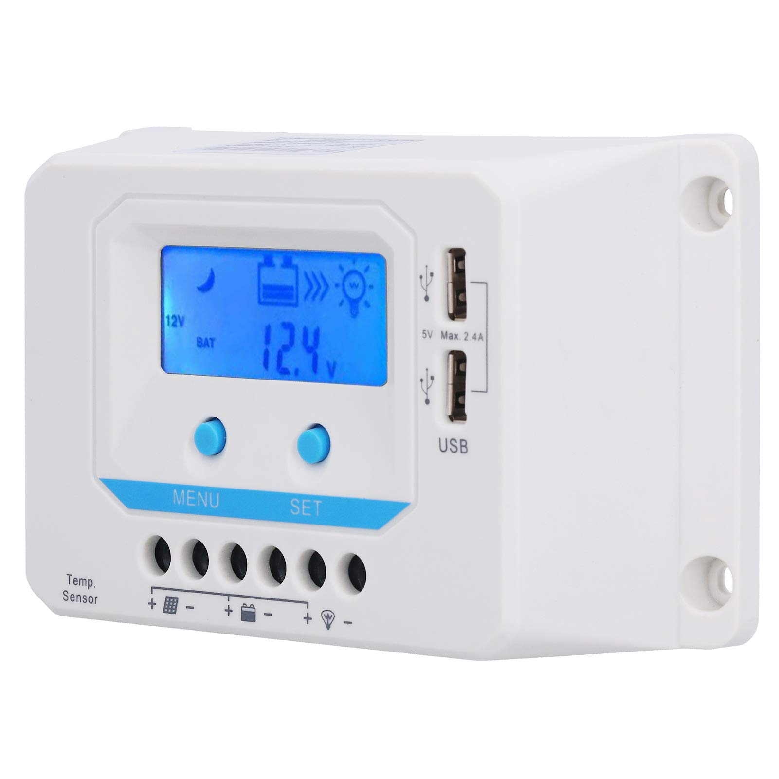 Solar Charge Controller with LCD Display for Home & Garden Use