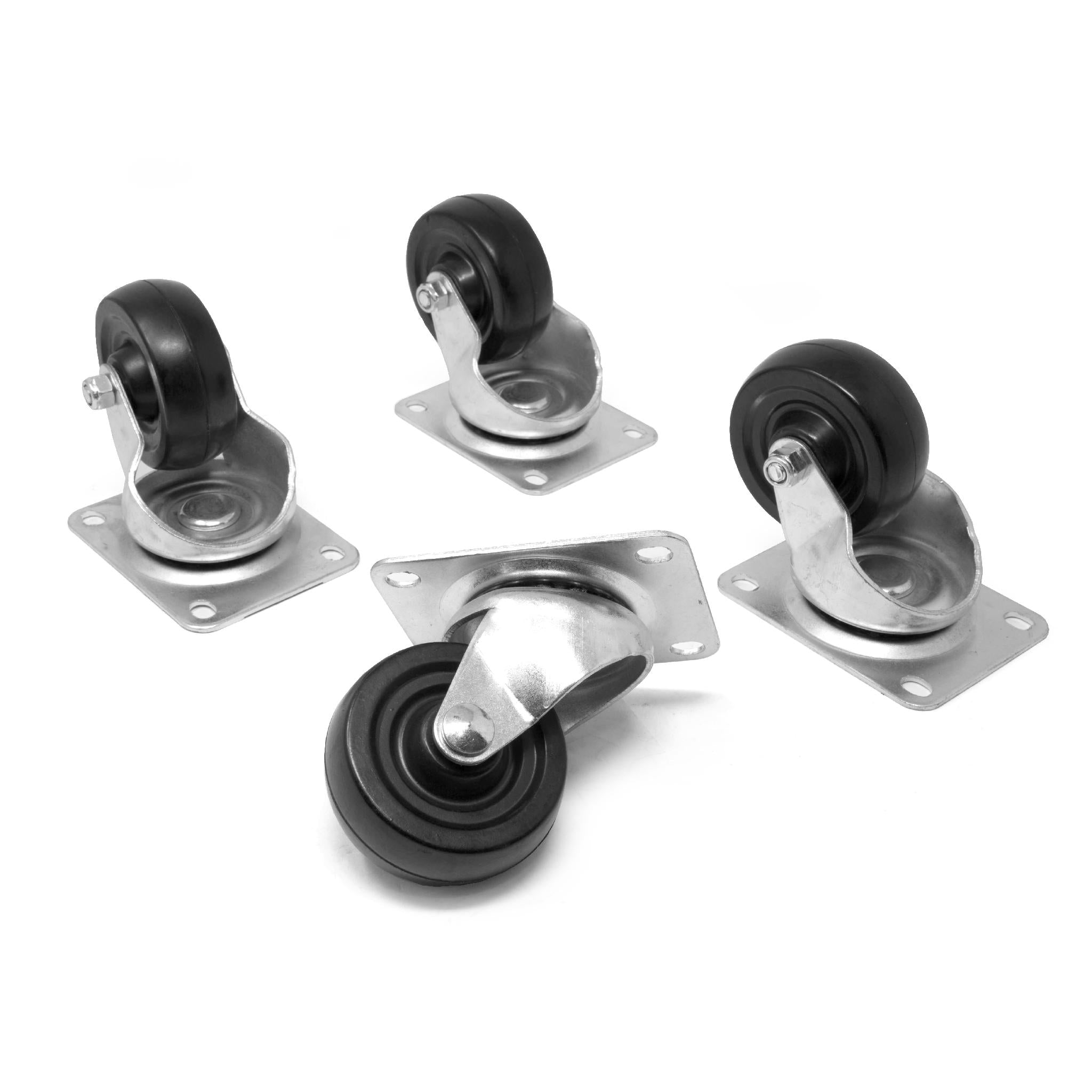 WEN CA2314W 4 Inch Heavy Duty Rubber Swivel Caster Wheels - 310 lb Capacity per Caster (Set of 4) - Ideal for Industrial Equipment, Workbenches, and Moving Carts