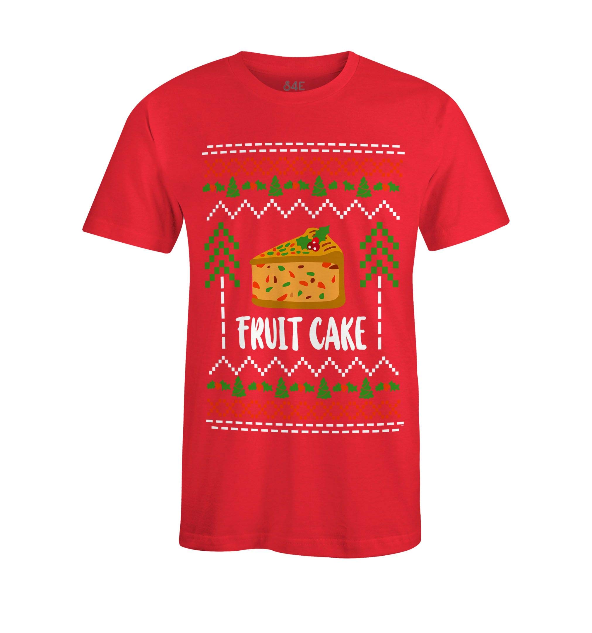 Funny Ugly Christmas T-Shirt with Fruit Cake Design - Perfect for Holiday Parties & Festive Family Gatherings
