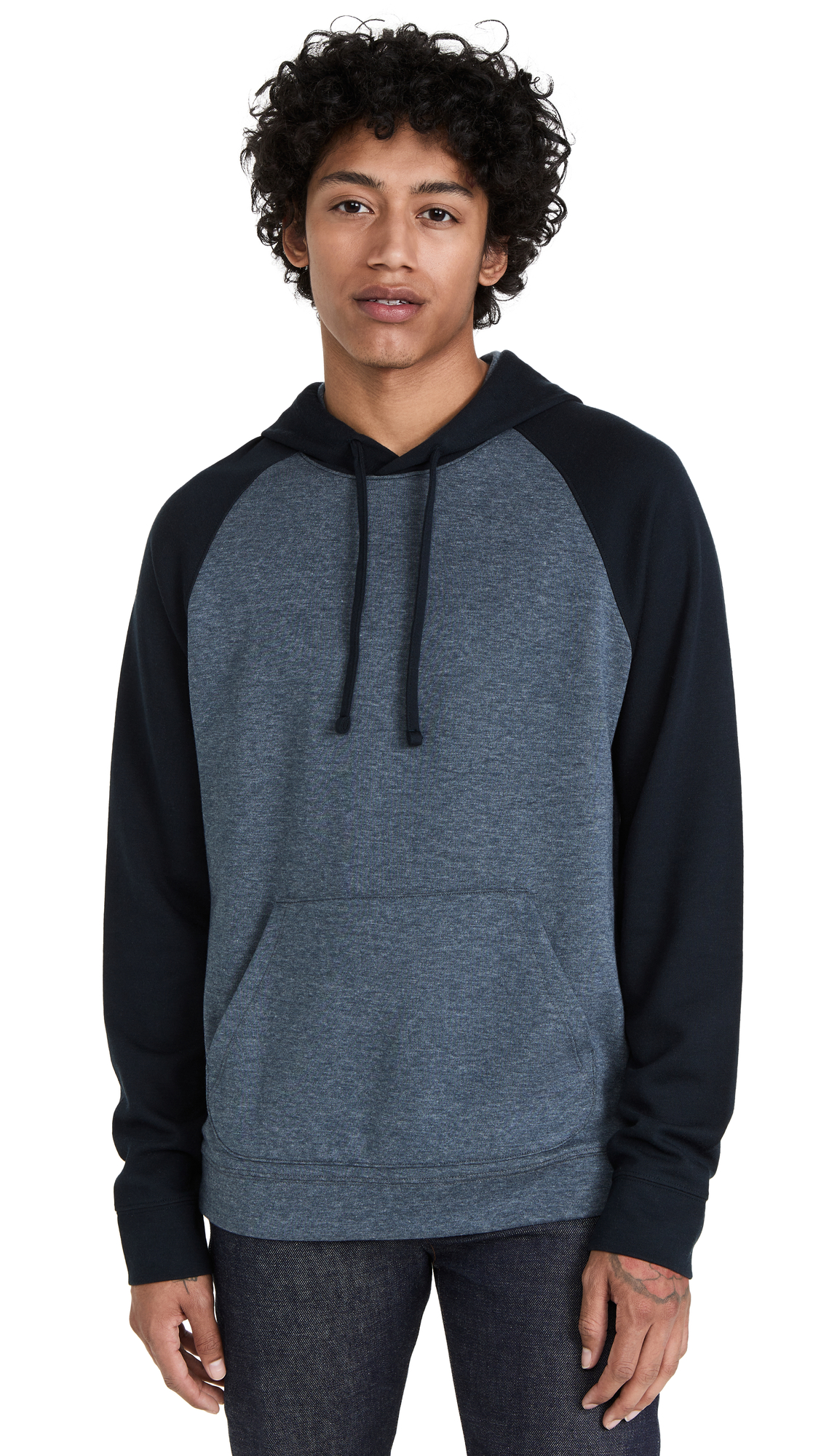 Vince Men's Colorblock Double Knit Hoodie - Stylish Pullover Sweatshirt for Casual Wear, Gym & Outdoor Activities