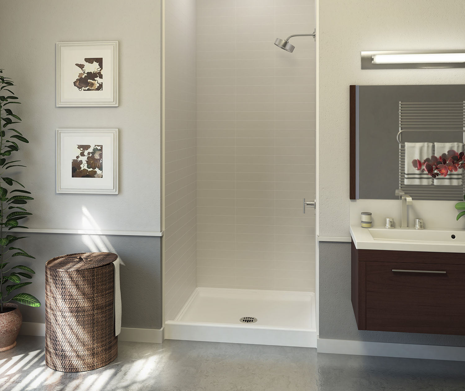 36x48x96 Swanstone Solid Surface Shower Wall Kit - Waterproof & Mold-Resistant Bathroom Remodeling Solution for Modern Homes & Commercial Spaces