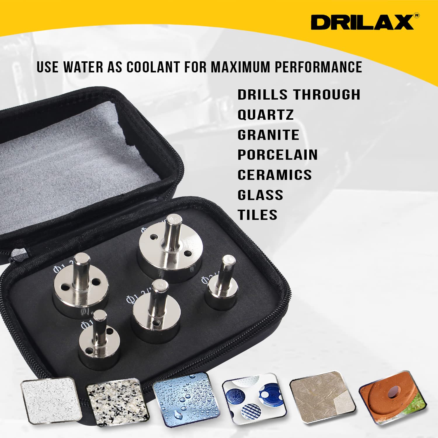 Drilax Diamond Drill Bit Set - 5 Pcs (3/4