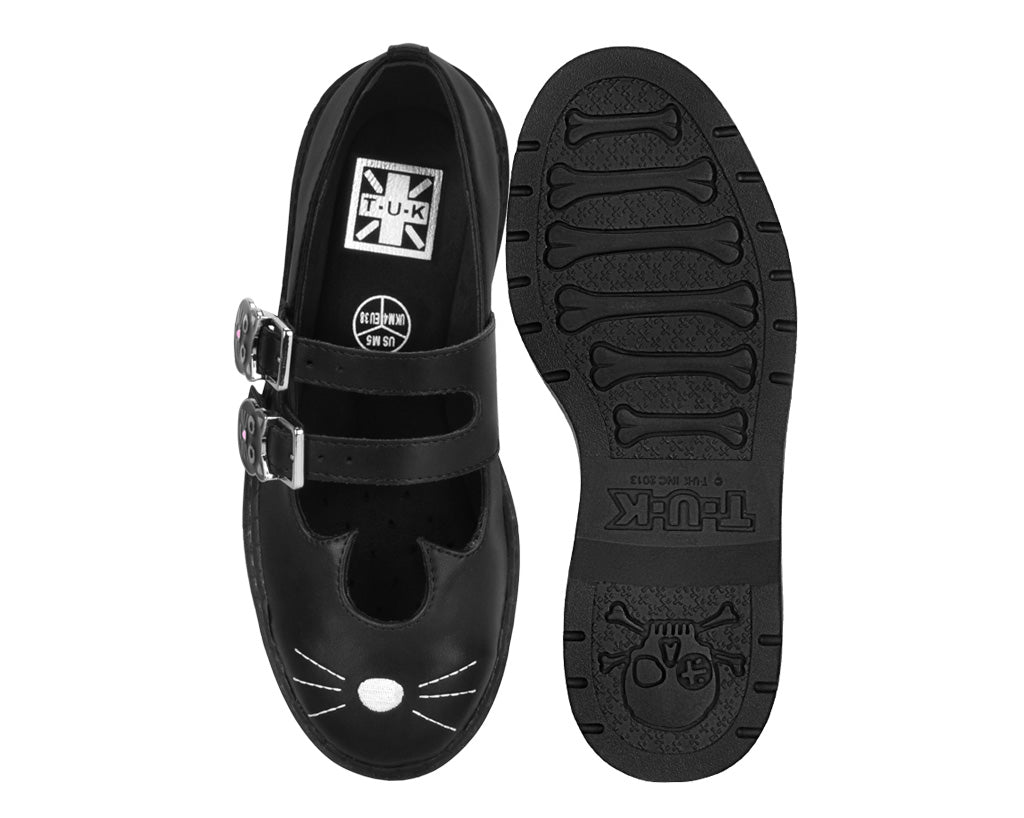 Stylish Black Leather Mary Jane Shoes with 2 Buckles - Perfect for Women's Casual, Office & Party Outfits