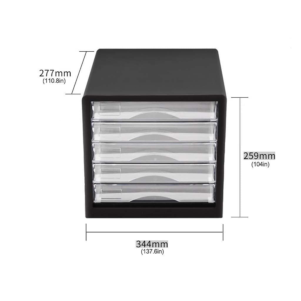 XBSXP Portable File Cabinet & Organizer - ABS Material, High-Transparent Resin Drawer, PP Plastic - Black | Office Supplies for Documents, Newspapers & Data Storage | Perfect for Home Office, Classroom & Workspace Organization