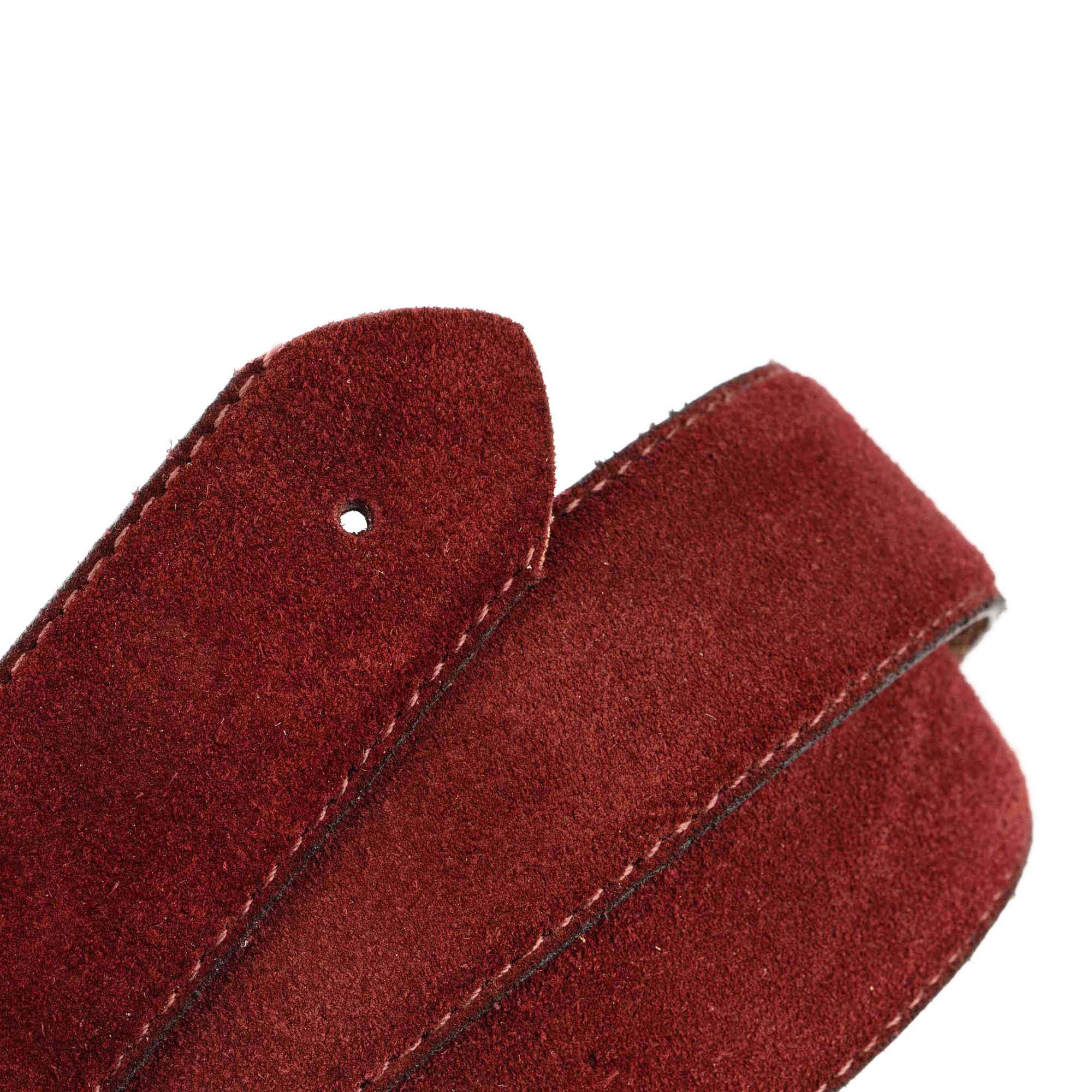 Premium Burgundy Suede Leather Belt Strap for Dunhill Buckles - 3.8cm Wide - Classic Dress Belt for Men - Perfect for Business, Formal & Casual Wear