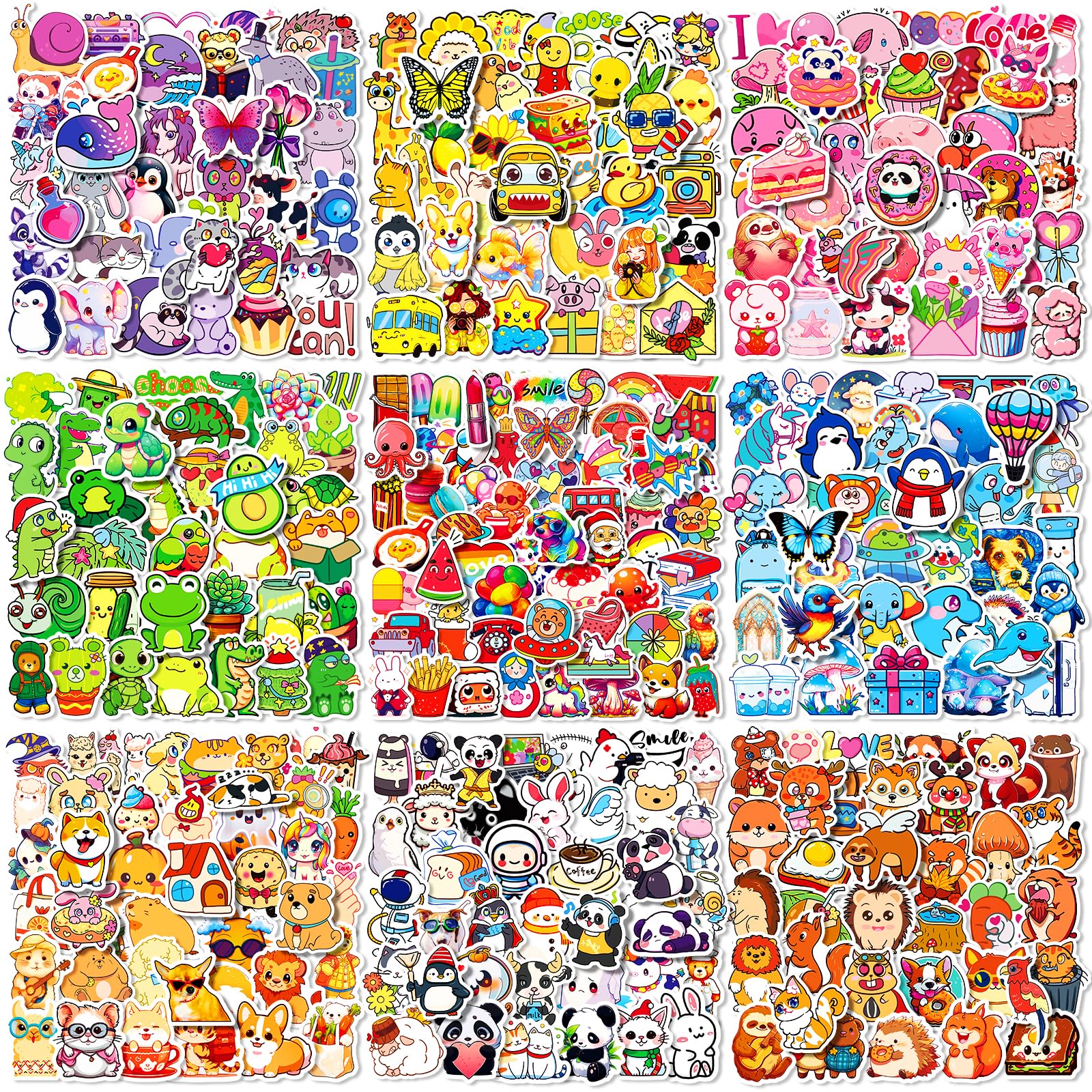 600 Pcs Waterproof Vinyl Stickers for Kids & Adults - Colorful Bottle Stickers for Hydro Flask, Laptop, Scrapbook - Fun Decals for School, Office, Travel & DIY Projects