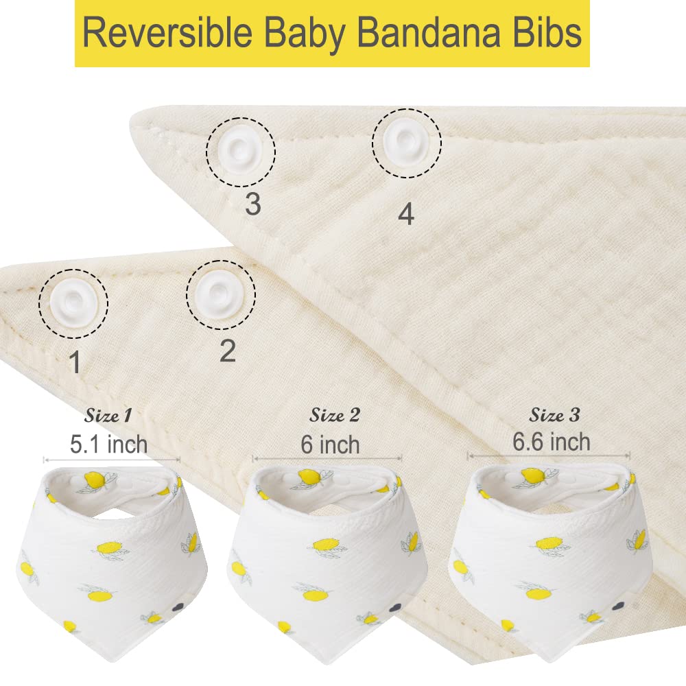 Premium 8-Pack Baby Muslin Bandana Bibs - 100% Cotton Ultra Soft & Super Absorbent Drool Bibs for Boys & Girls - Perfect for Teething, Drooling & Everyday Use at Home or Outdoors