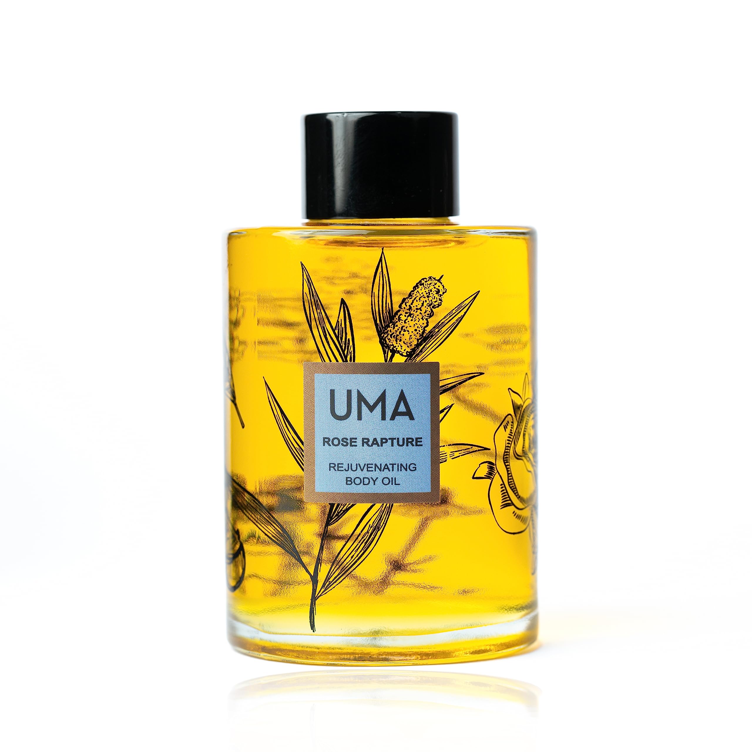UMA Rose Rapture Rejuvenating Body Oil - Organic Hydrating & Anti-Aging Skin Care for Dry Skin - Perfect for Massage, Aromatherapy & Daily Moisturizing