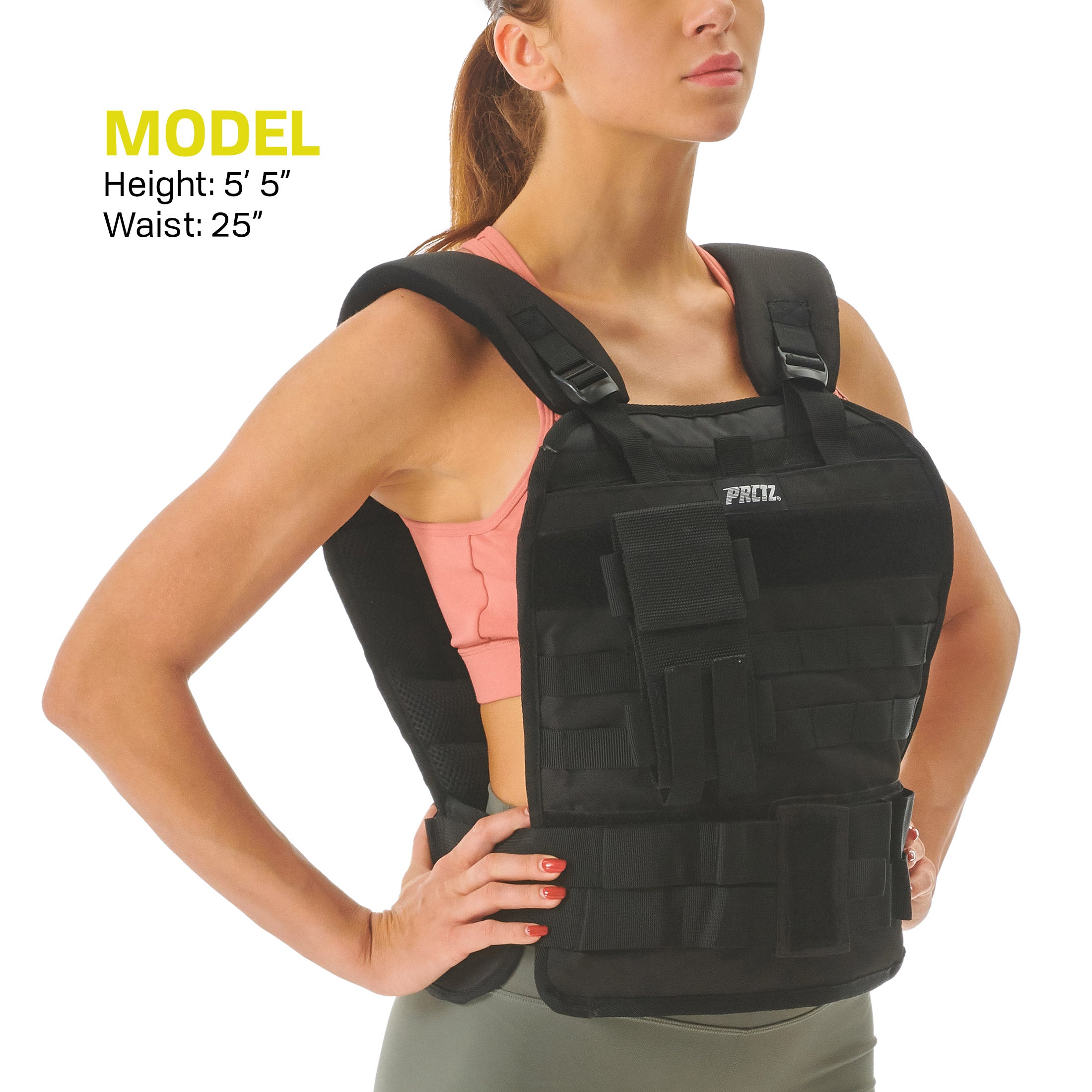 PRCTZ Adjustable Weighted Vest for Men & Women - 4-60 lbs Adjustable Weight - Workout, Running, Strength Training & Fitness Training - Perfect for Home Gym, CrossFit & Outdoor Exercise