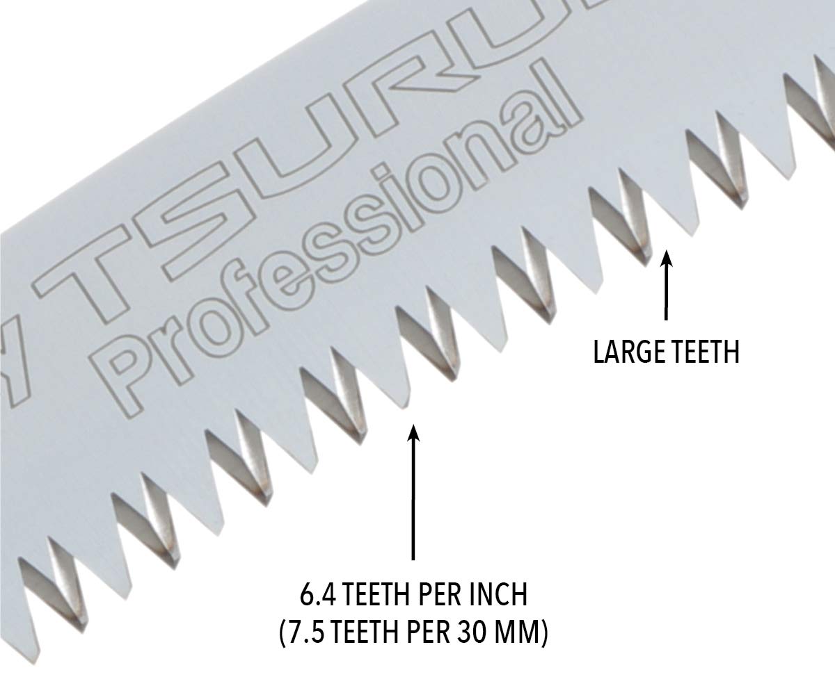Silky Professional Series TSURUGI 270mm Curved Hand Saw with Large Teeth (454-27) - Perfect for Woodworking, Carpentry, and Outdoor DIY Projects