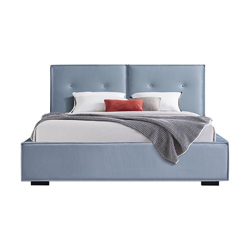 Estella Queen Upholstered Bed Frame with Button Tufted Headboard - Grey Upholstery Platform Bed - Perfect for Master Bedroom, Guest Room & Apartment Decor