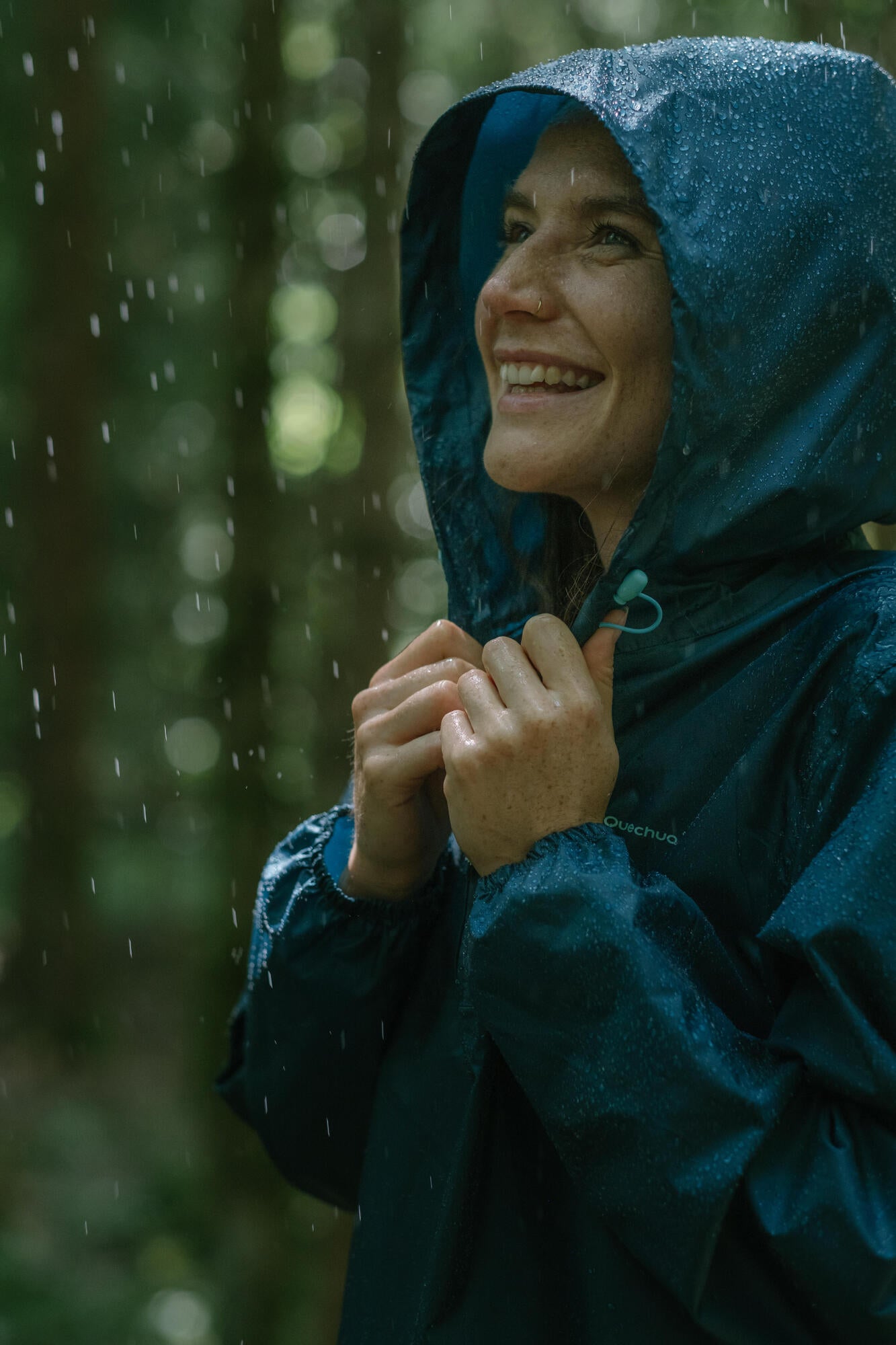 Quechua Women's Raincut 1 2 Windproof Waterproof Rain Jacket - Lightweight Hiking & Outdoor Waterproof Shell for Running, Camping, and Travel