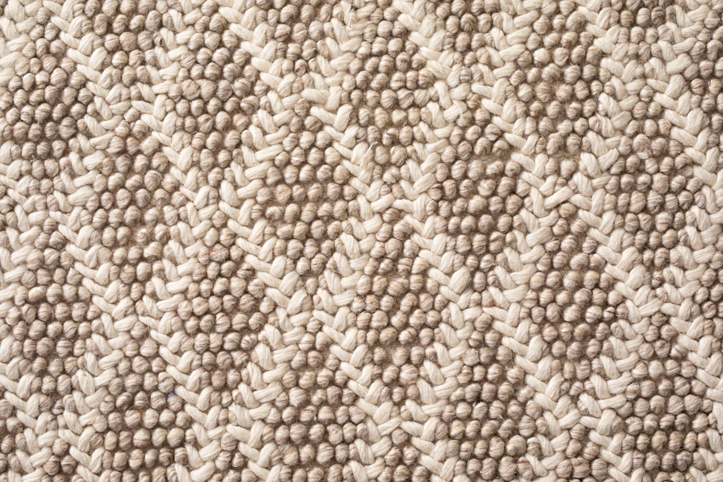 Braided Diamond Hand Woven Wool Blend Natural & Cream Area Rug 300x240cm (8'x10') - Soft Boho Chic Living Room Carpet for Bedroom, Nursery & Cozy Home Decor