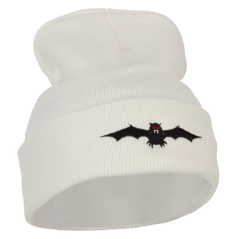 Halloween Bat Embroidered Long Beanie for Men & Women - Warm Winter Skull Cap with Cute Bat Design - Perfect for Halloween Costumes, Christmas Gifts & Cold Weather Fashion
