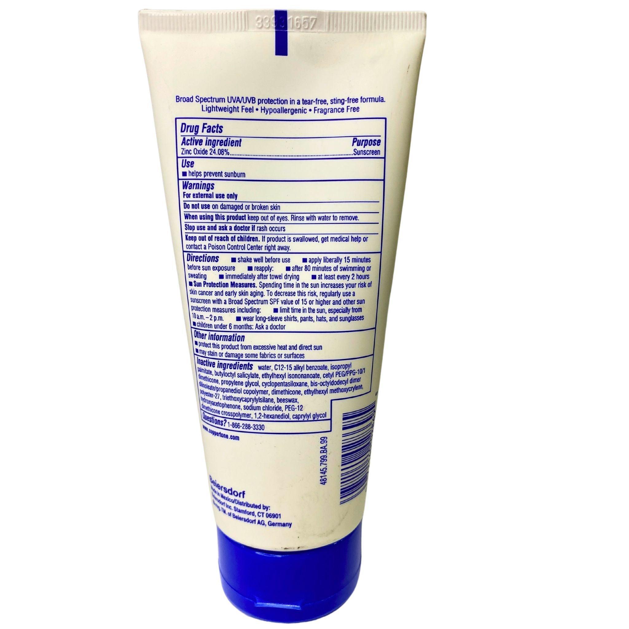 Coppertone Zinc Oxide Sunscreen Sport Mineral SPF 50 - 5 Oz (78 Pack Bulk) | Water-Resistant Sun Protection for Outdoor Activities, Swimming & Beach Days
