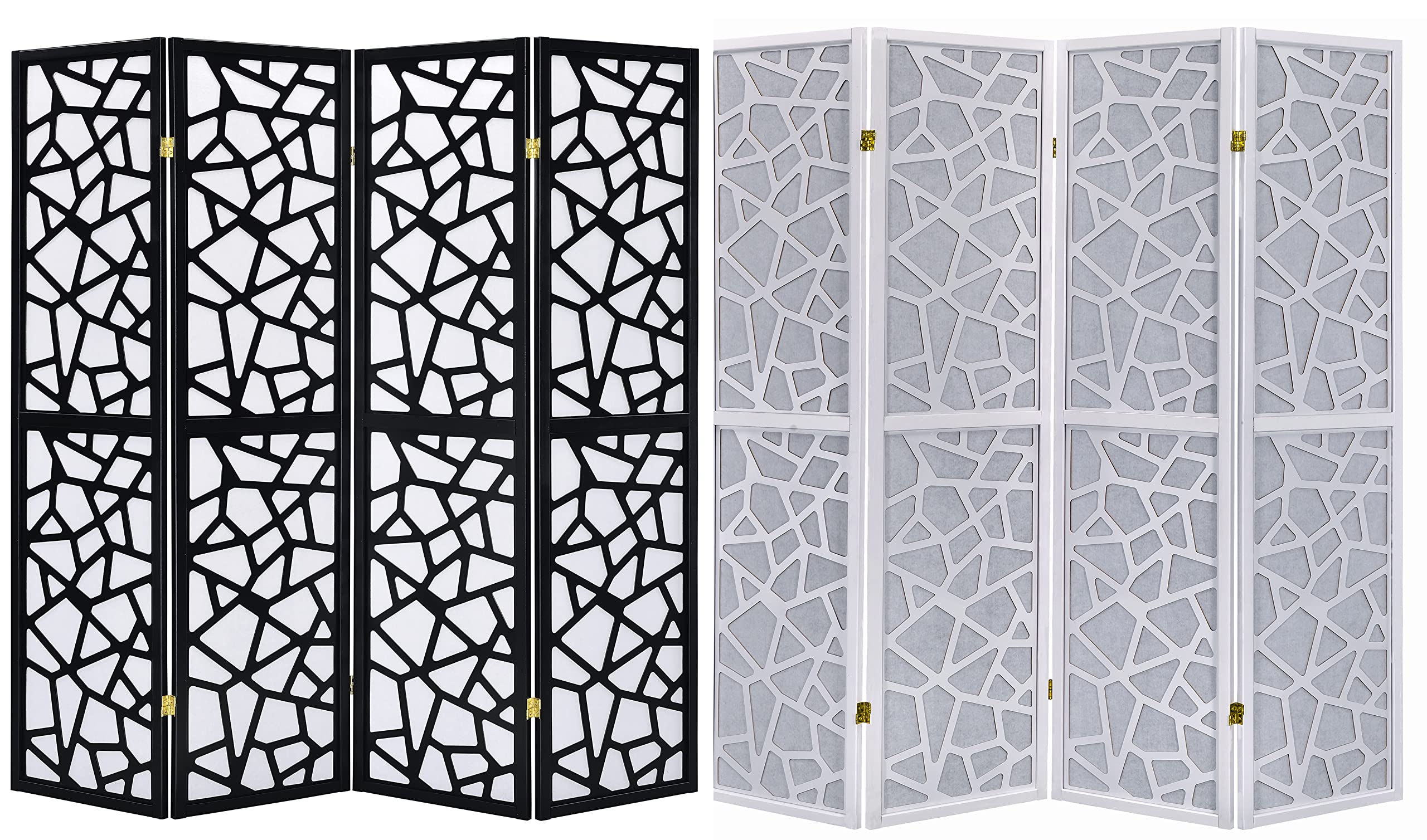 Legacy Decor 3-Panel Black Mosaic Room Divider Privacy Screen - Perfect for Home Office, Bedroom Partition & Living Room Decor