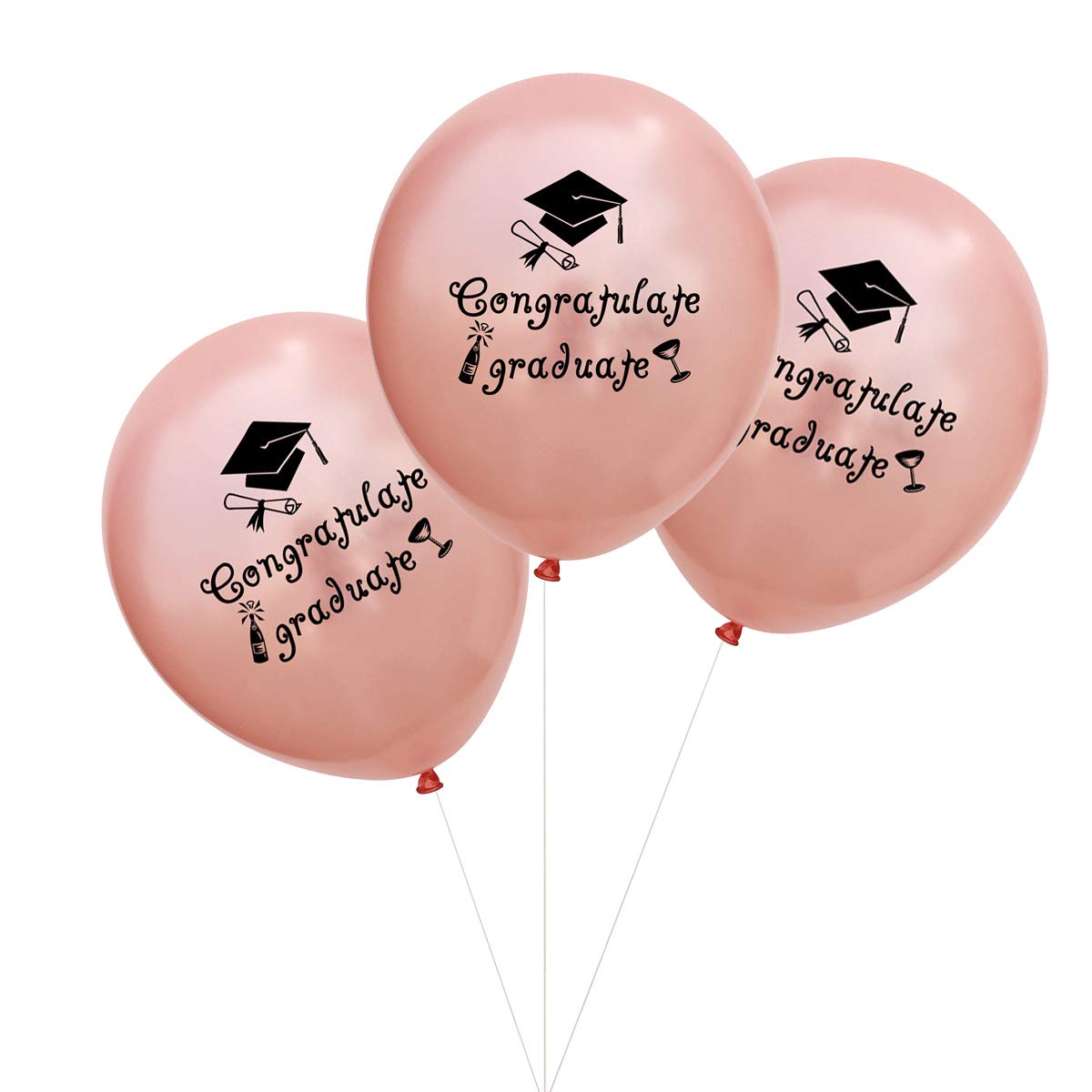 20 Pcs Rose Gold 12 Inch Graduation Balloons - Class of 2025 Decorations, Congrats Grad Party Supplies for Graduation Ceremony, Photo Backdrop & Celebration Decor