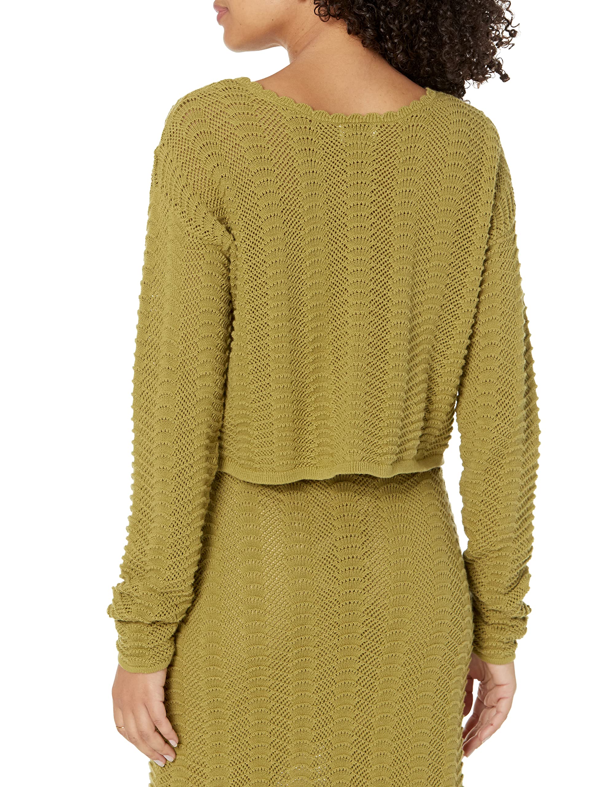 The Drop Women's Makayla Crochet Drop-Shoulder Cropped Pullover Sweater | Boho Chic Lace Knit Top | Casual Summer Beachwear & Festival Outfit