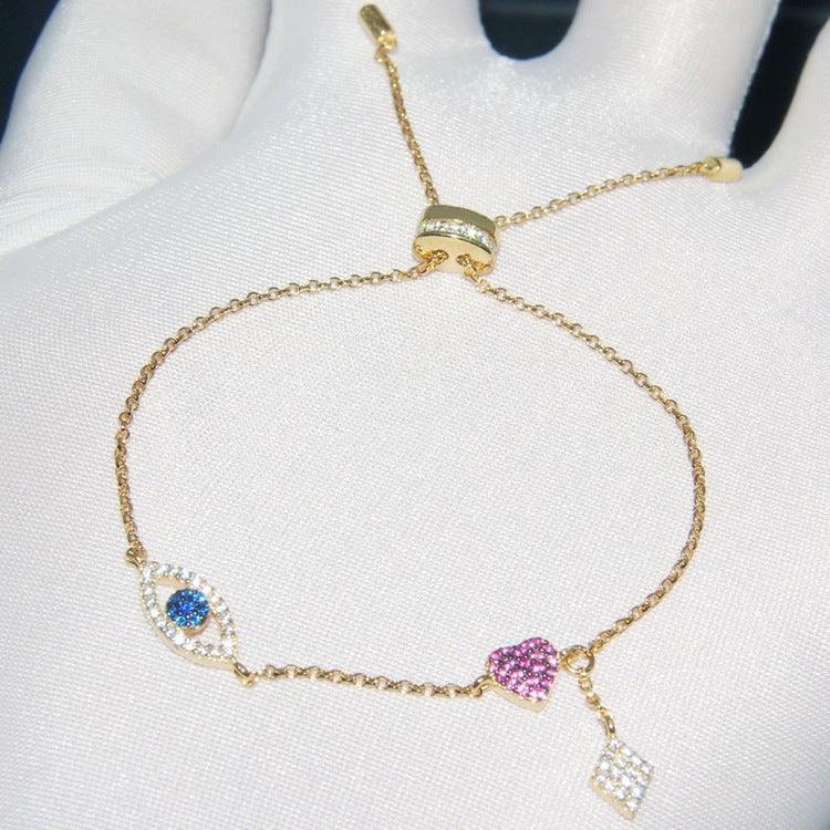 Elegant Women's Diamond Love Eye Hand Jewelry - Perfect for Valentine's Day Gifts, Anniversaries & Romantic Occasions