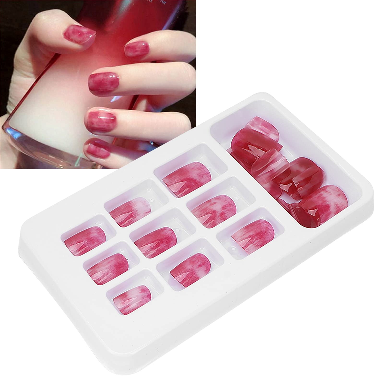 Full Cover False Nails Tips - 24pcs Press On Nails Kit with 12 Sizes | Odorless, Fashionable Artificial Nails for Daily Wear & Dance Parties | Perfect for Salon, Wedding, Date Night & Special Occasions