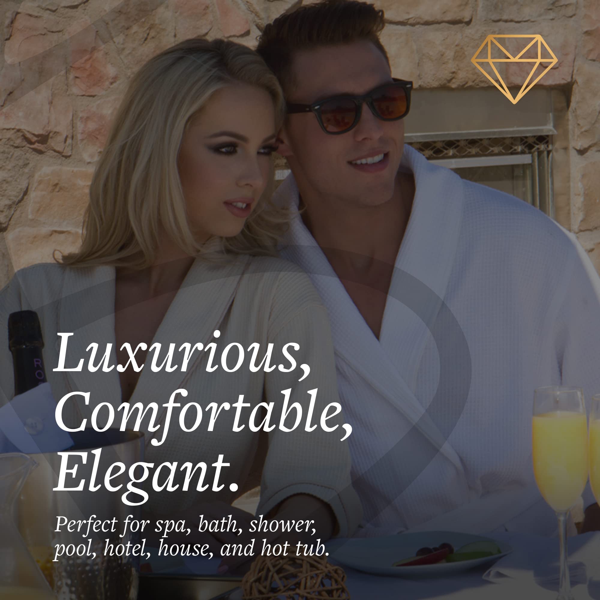 CHADSWORTH & HAIG Knit Bathrobe - Lightweight & Super Soft Regent Classic Waffle Robe for Women & Men | Unisex Hotel & Spa Quality Loungewear | Perfect for Relaxation, Spa Days & Cozy Evenings at Home