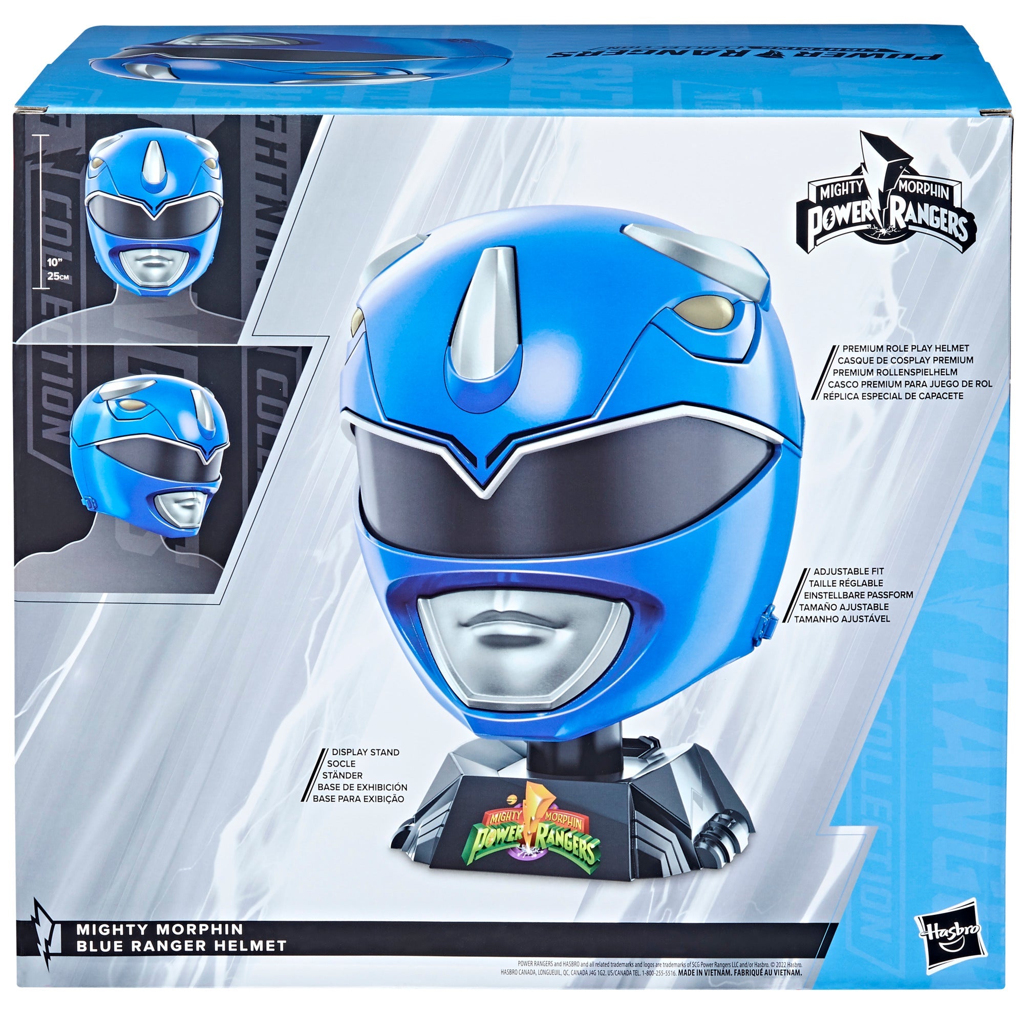 Power Rangers: Lightning Collection Mighty Morphin Blue Ranger Helmet - Premium Collectible Cosplay Helmet for Fans & Halloween Costume
