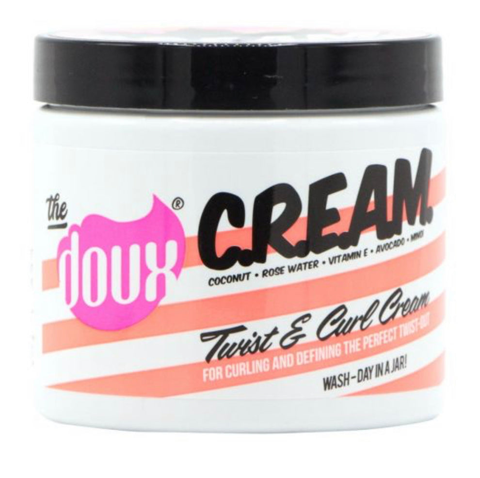 THE DOUX C.R.E.A.M. Twist & Curl Cream - 16oz Natural Hair Styling for Defined Curls & Coils - Perfect for Wash & Go, Twist Outs & Protective Styles