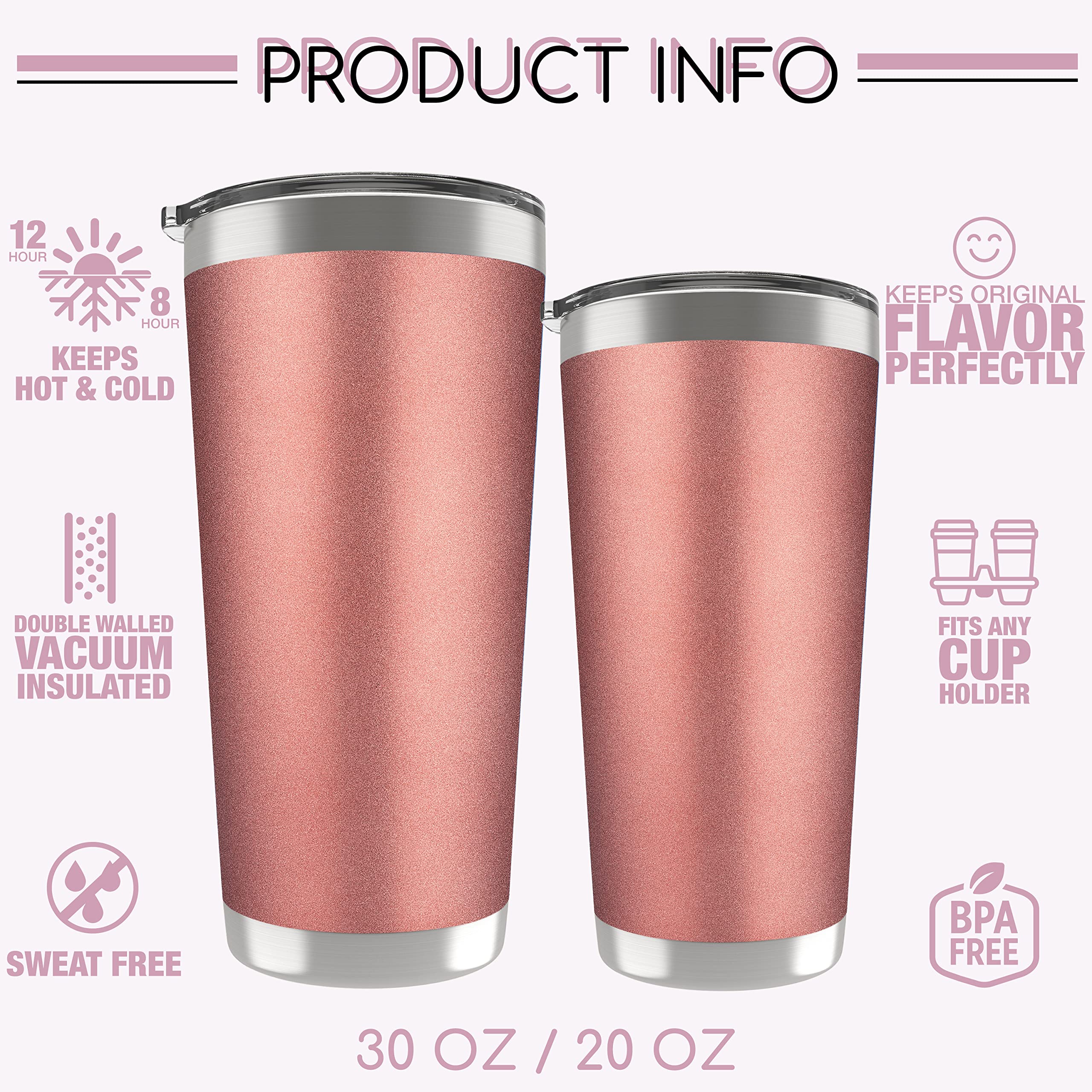 Personalized 20 oz Stainless Steel Tumbler with Lid - 13 Unique Designs | Double-Walled Insulated Coffee Cup for Hot & Cold Drinks | Perfect for Travel, Gym, Fitness & Office | Sky Blue