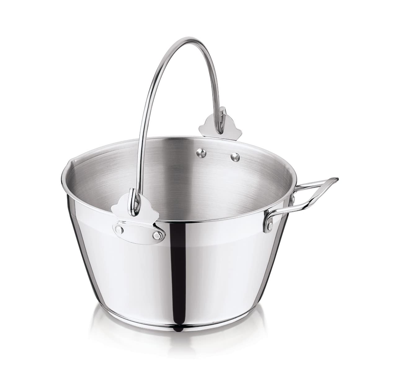 Penguin Home 5L Stainless Steel Maslin Pan with 14cm Wide Neck Jam Funnel - Canning Pot with Side Handle for Preserving, Jam Making, and Fruit Processing - Perfect for Home Canning, DIY Jams, and Preserves