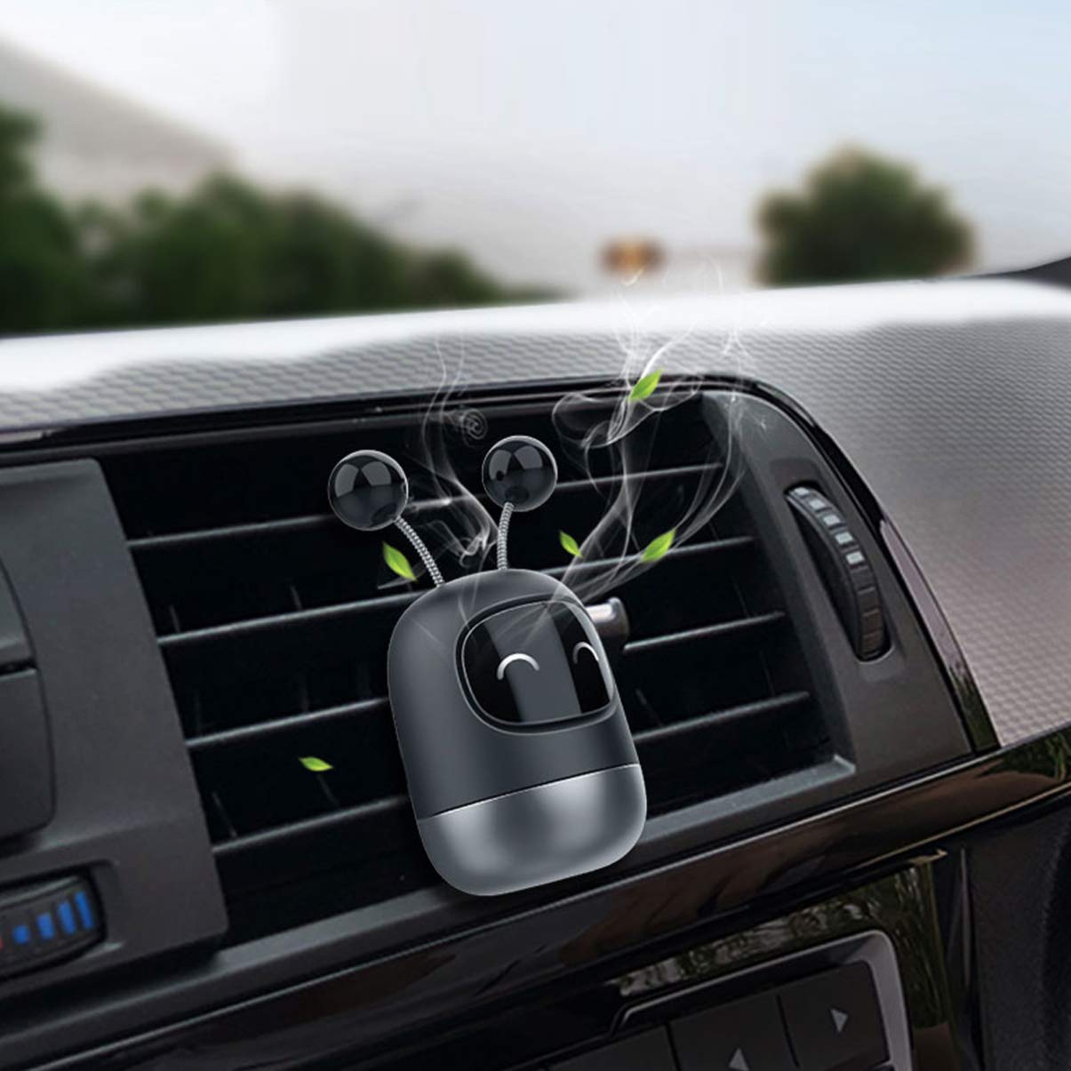 Garneck Robot-Shaped Car Air Freshener Vent Clip Set - Black Aroma Diffuser for Vehicles, Home & Office | Car Accessories, Living Room Decor & Workspace Air Freshener