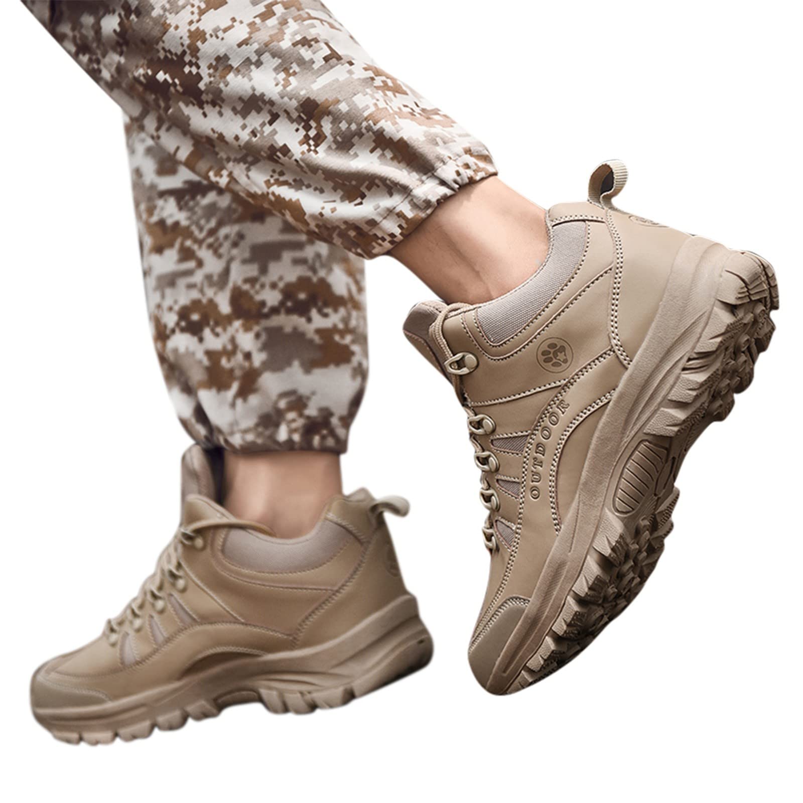 Baiomawzh Men's Wide Black Ankle High Trekking Hiking Shoes - Breathable Non-Slip Outdoor Sports Shoes for Summer Hiking, Mountain Climbing & Trail Walking | Size 41