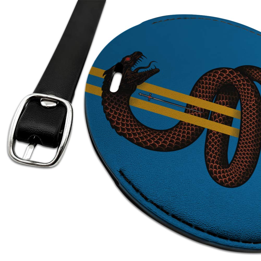 Harry Potter Basilisk Round Leather Luggage Tag - Vintage Style Suitcase ID Tag for Travel Bags, Backpacks & Carry-Ons - Perfect for Harry Potter Fans & Travel Enthusiasts