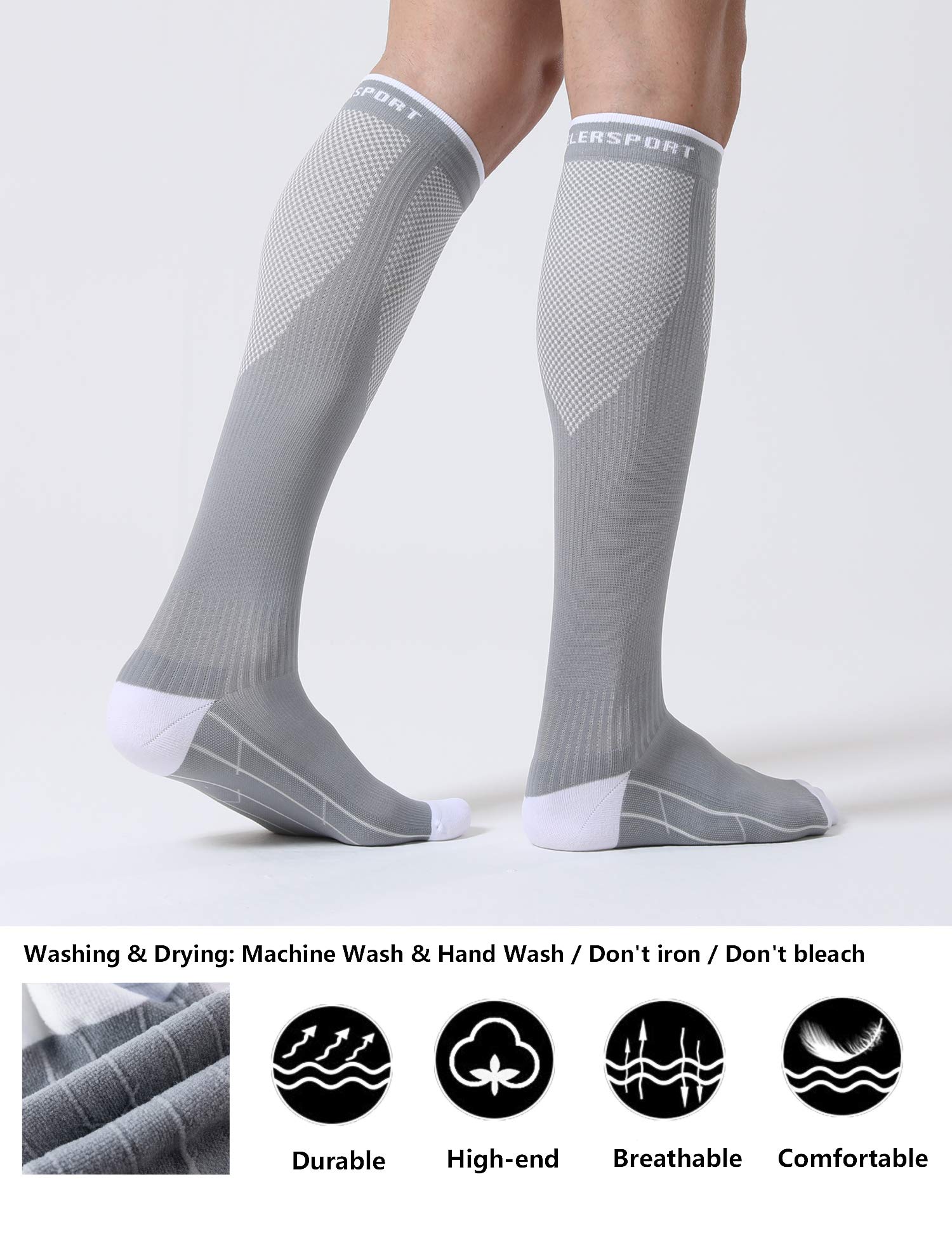 CelerSport 3 Pairs Compression Socks for Men & Women 20-30 mmHg - Running, Hiking & Travel Support Socks - Improve Circulation & Reduce Fatigue for Athletes & Nurses