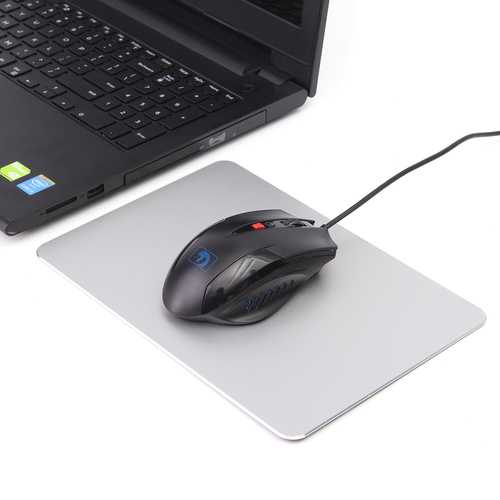 Premium 240x170x3mm Aluminum Alloy Non-Slip Rubber Base Waterproof Mouse Pad - Perfect for Gaming, Office & Home Use