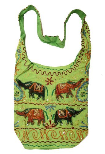 Boho Elephant Print Cotton Crossbody Bag for Women - Lightweight & Stylish Sling Purse for Travel, Festival, and Everyday Use